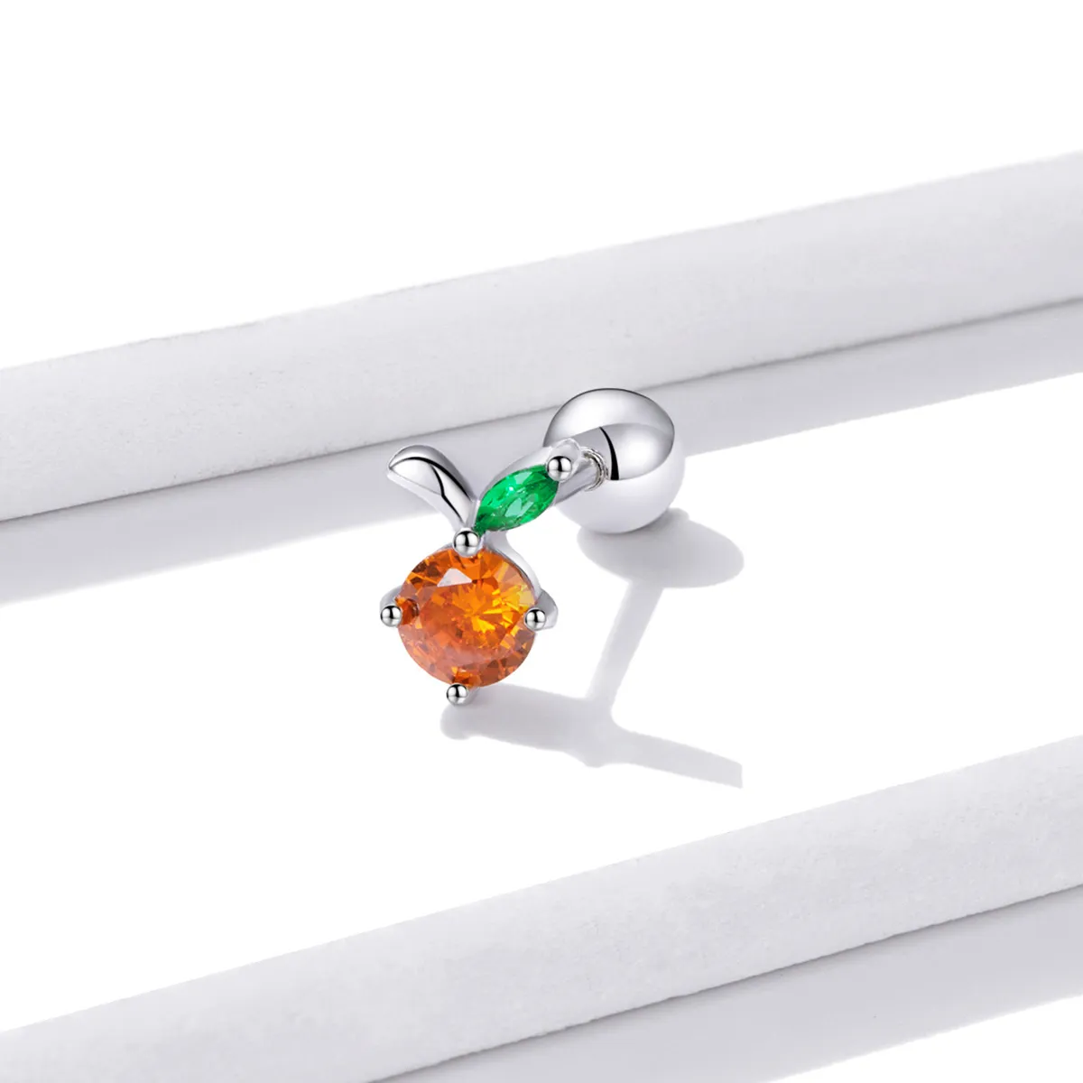 Pandora Style Summer Sweetheart - Orange Stud Earrings - BSE493