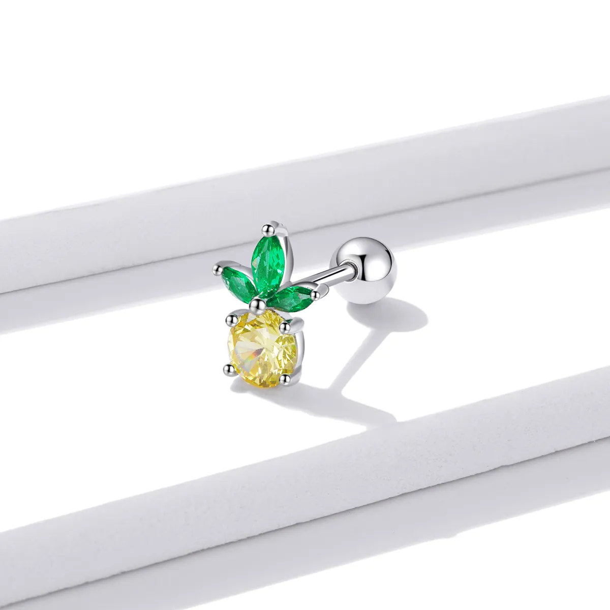 Pandora Style Summer Sweetheart - Pineapple Stud Earrings - BSE490