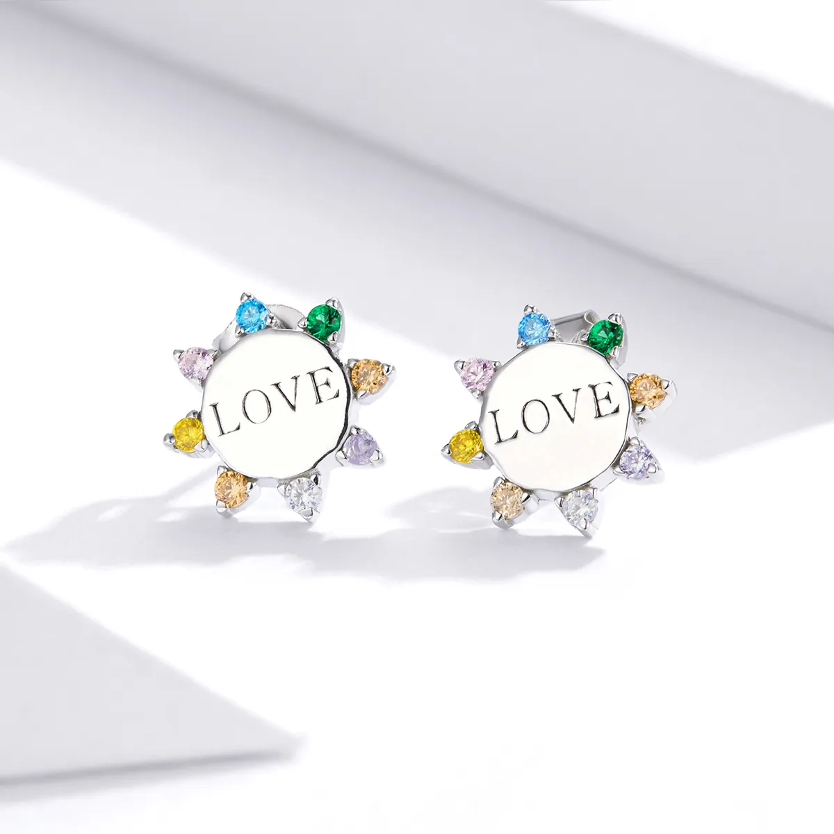 Pandora Style Sweet Love Stud Earrings - SCE892