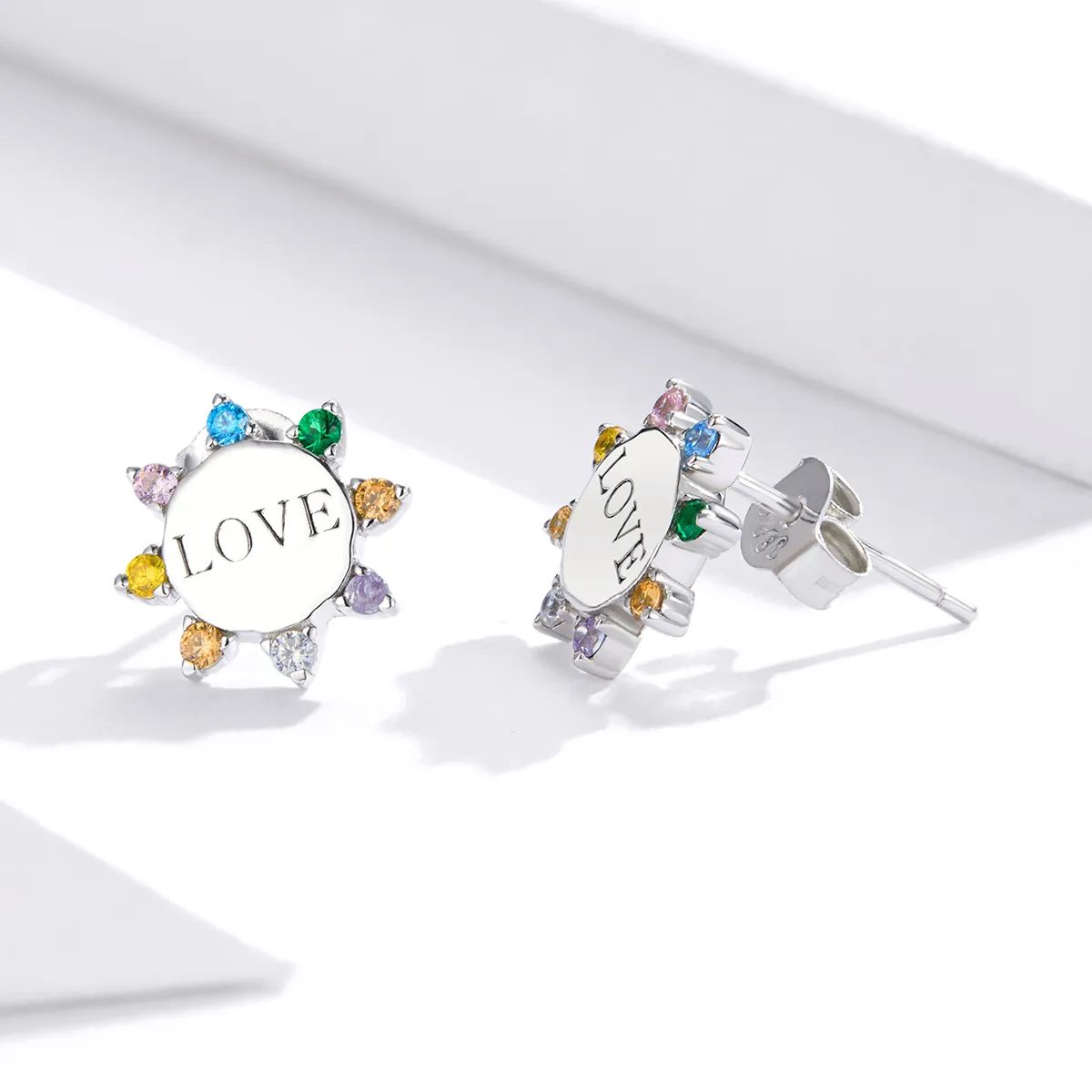 Pandora Style Sweet Love Stud Earrings - SCE892