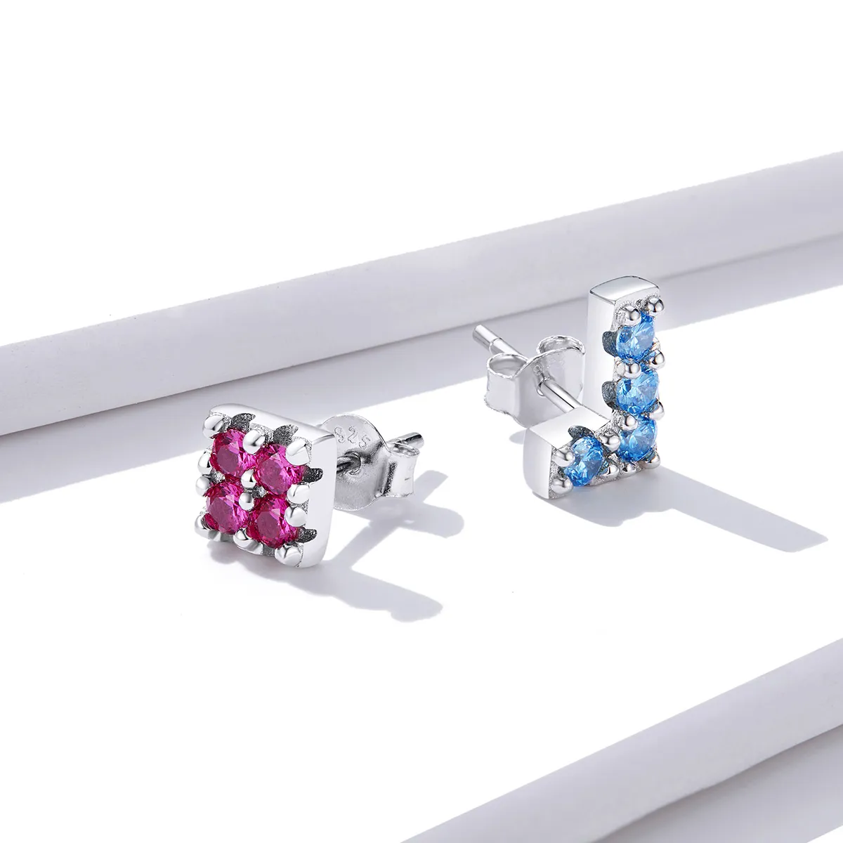 Pandora Style Tetris Stud Earrings - BSE365