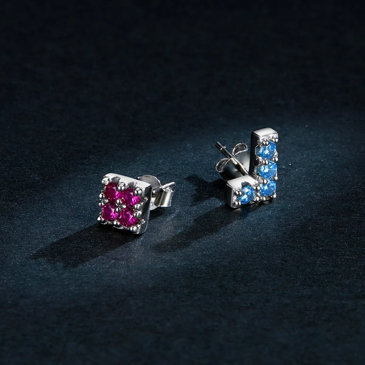 Pandora Style Tetris Stud Earrings - BSE365