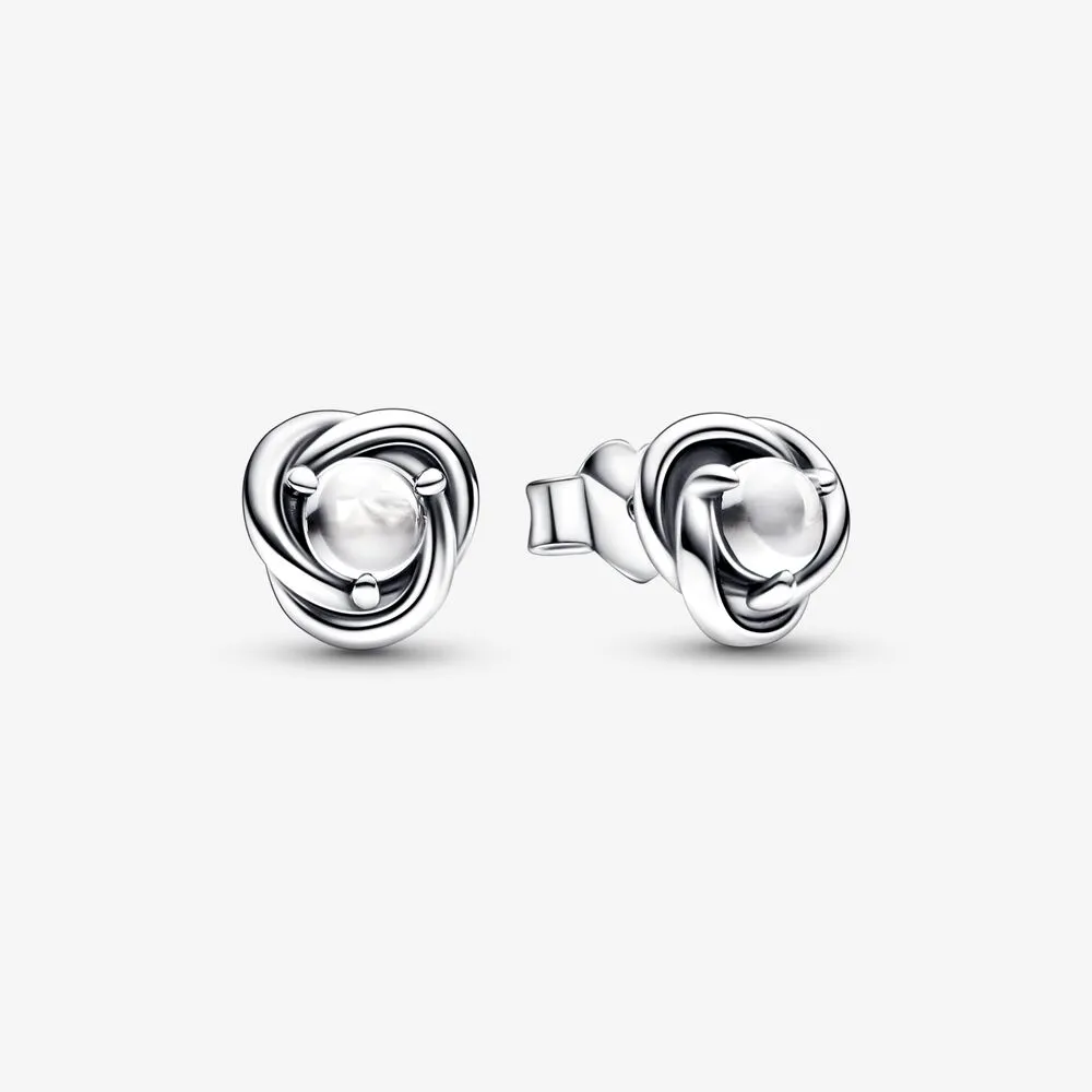 PANDORA April Birthstone Eternity Circle Stud Earrings - 292335C01