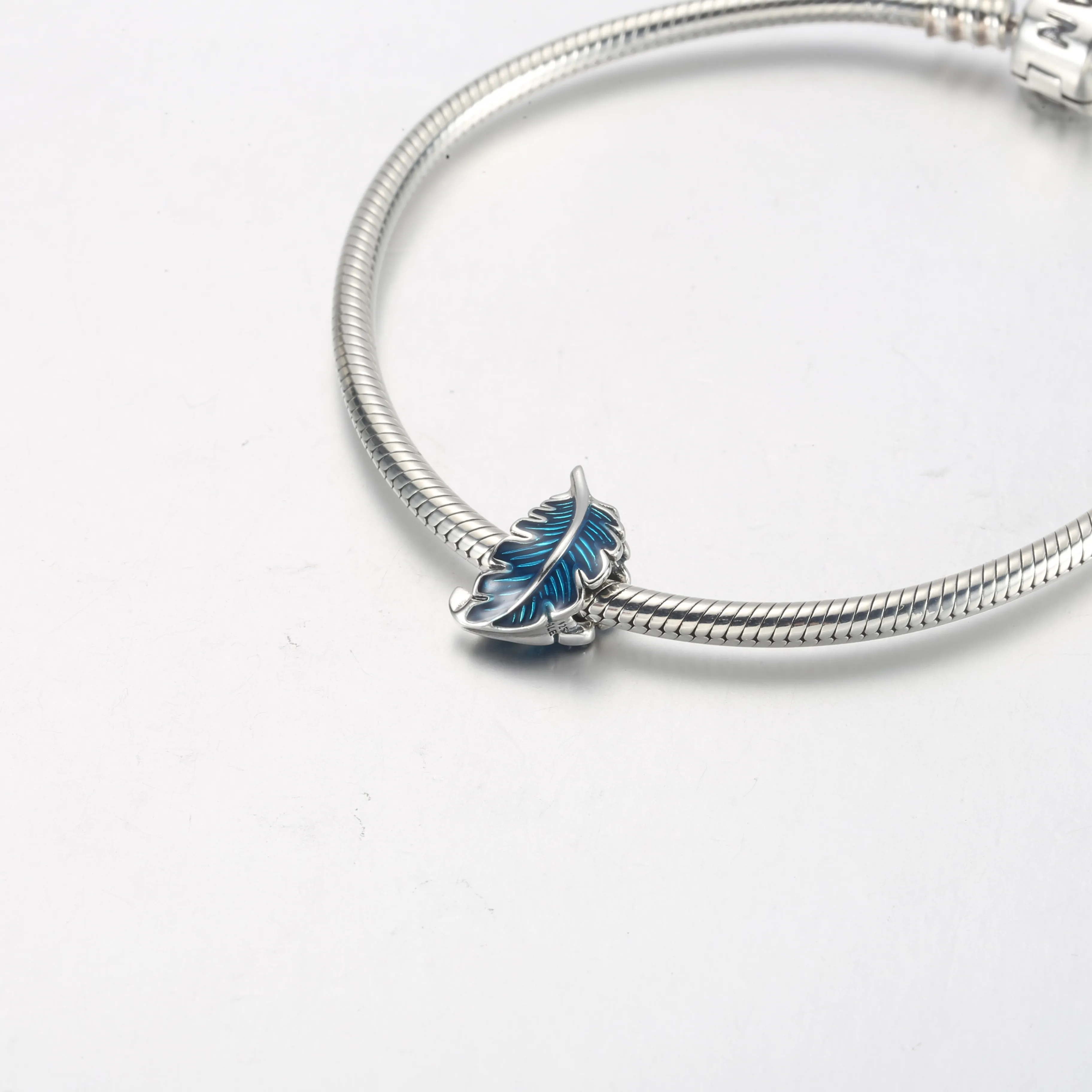 PANDORA Blue Curved Feather Charm - 792576C01