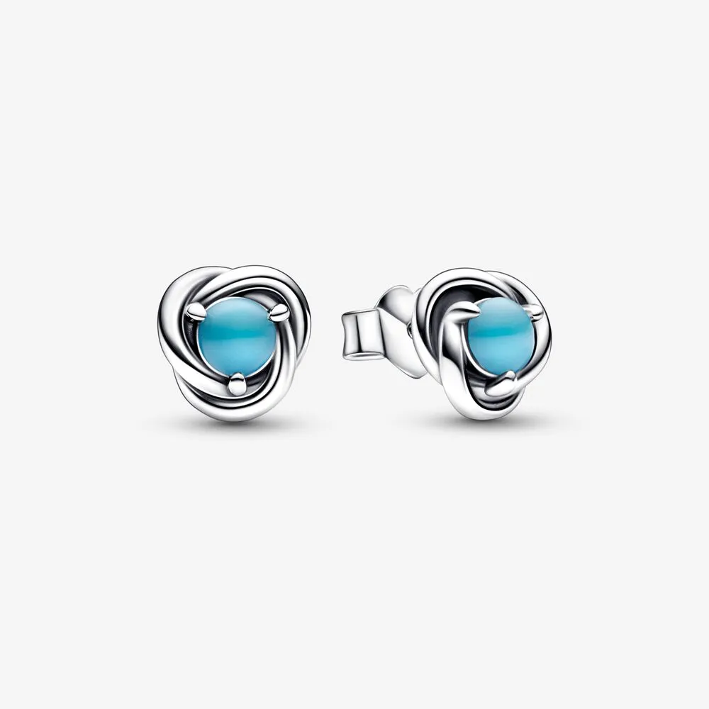 pandora december turquoise blue eternity circle stud earrings 292335c02