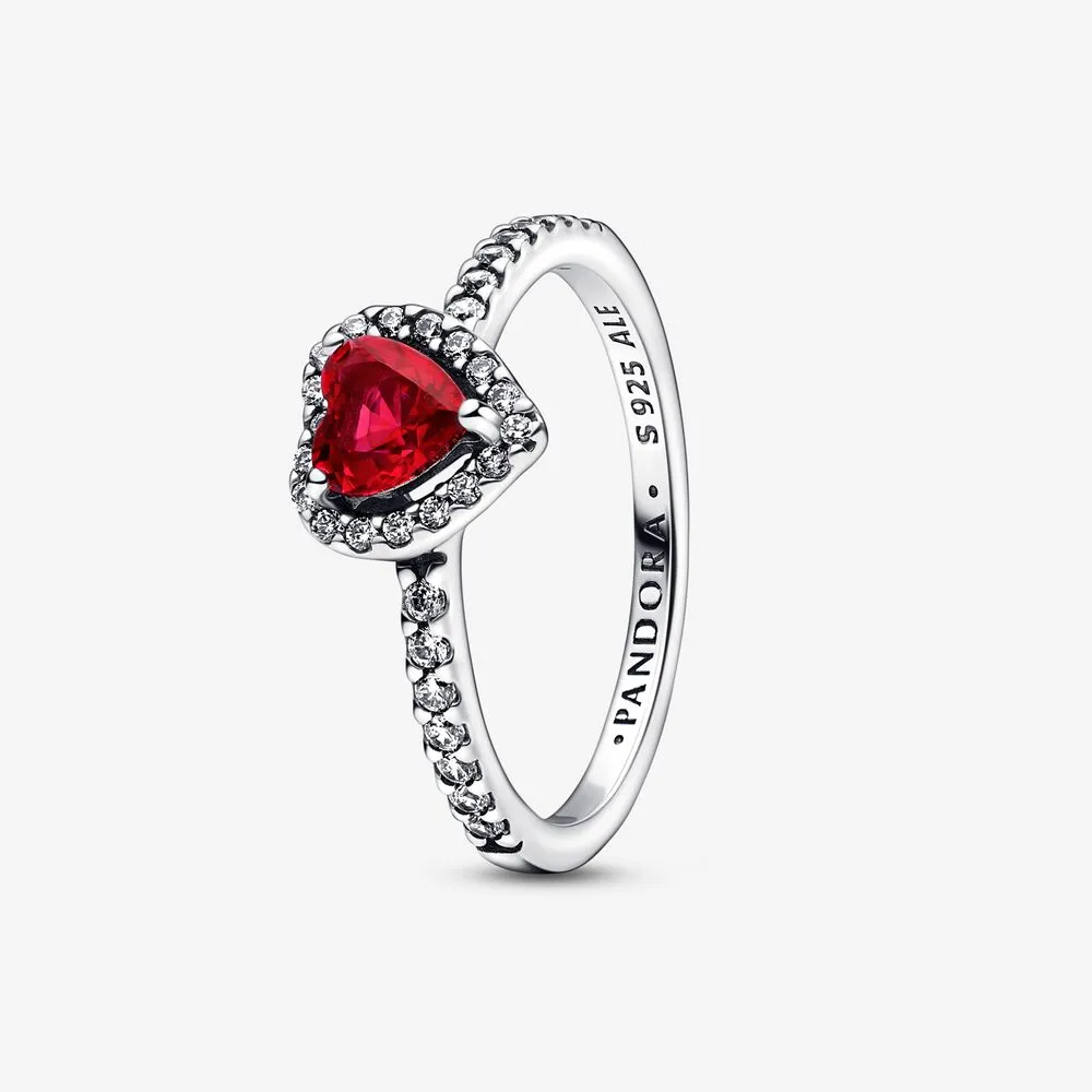 PANDORA Elevated Red Heart Ring - 198421C02