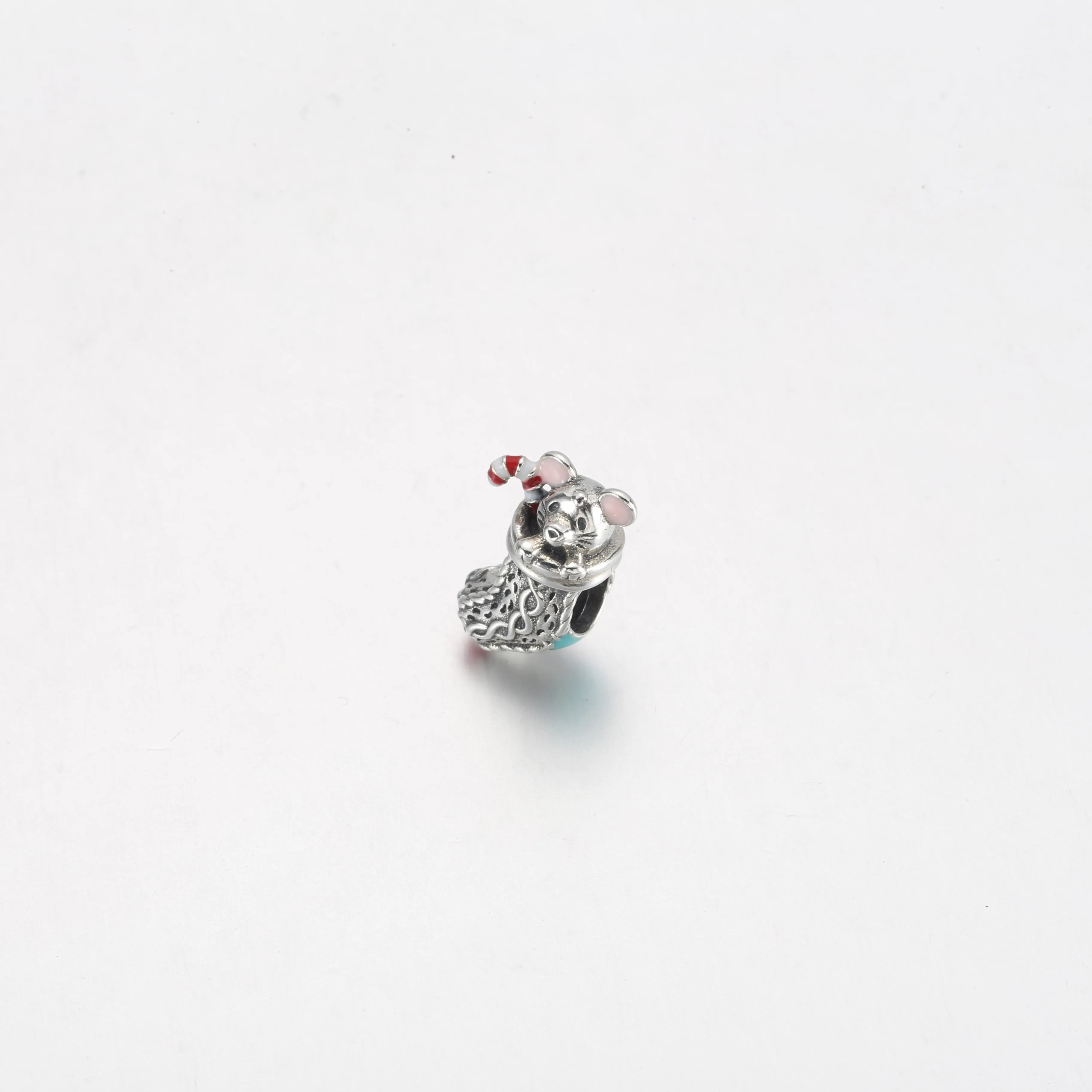 PANDORA Festive Mouse & Stocking Charm - 792366C01