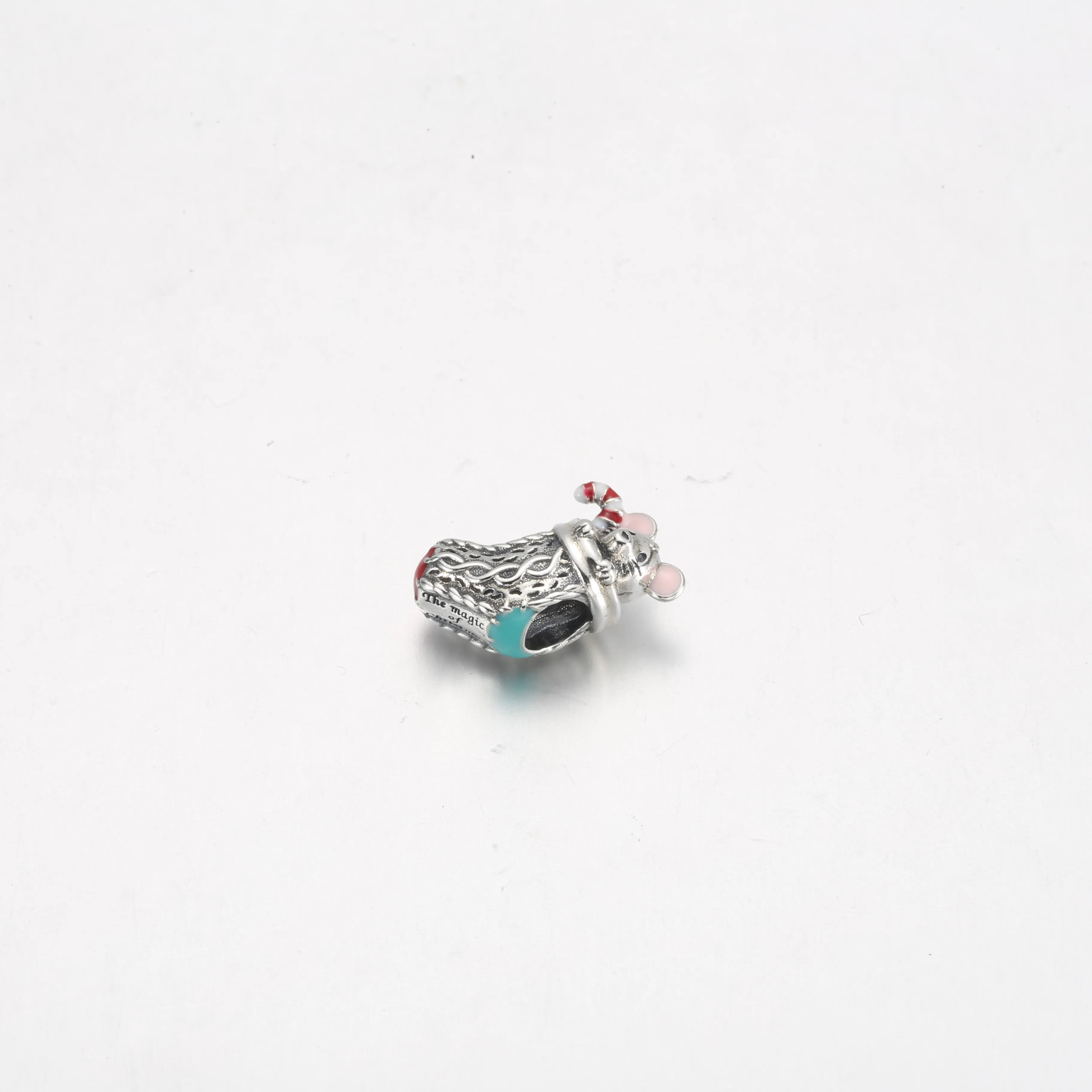 PANDORA Festive Mouse & Stocking Charm - 792366C01