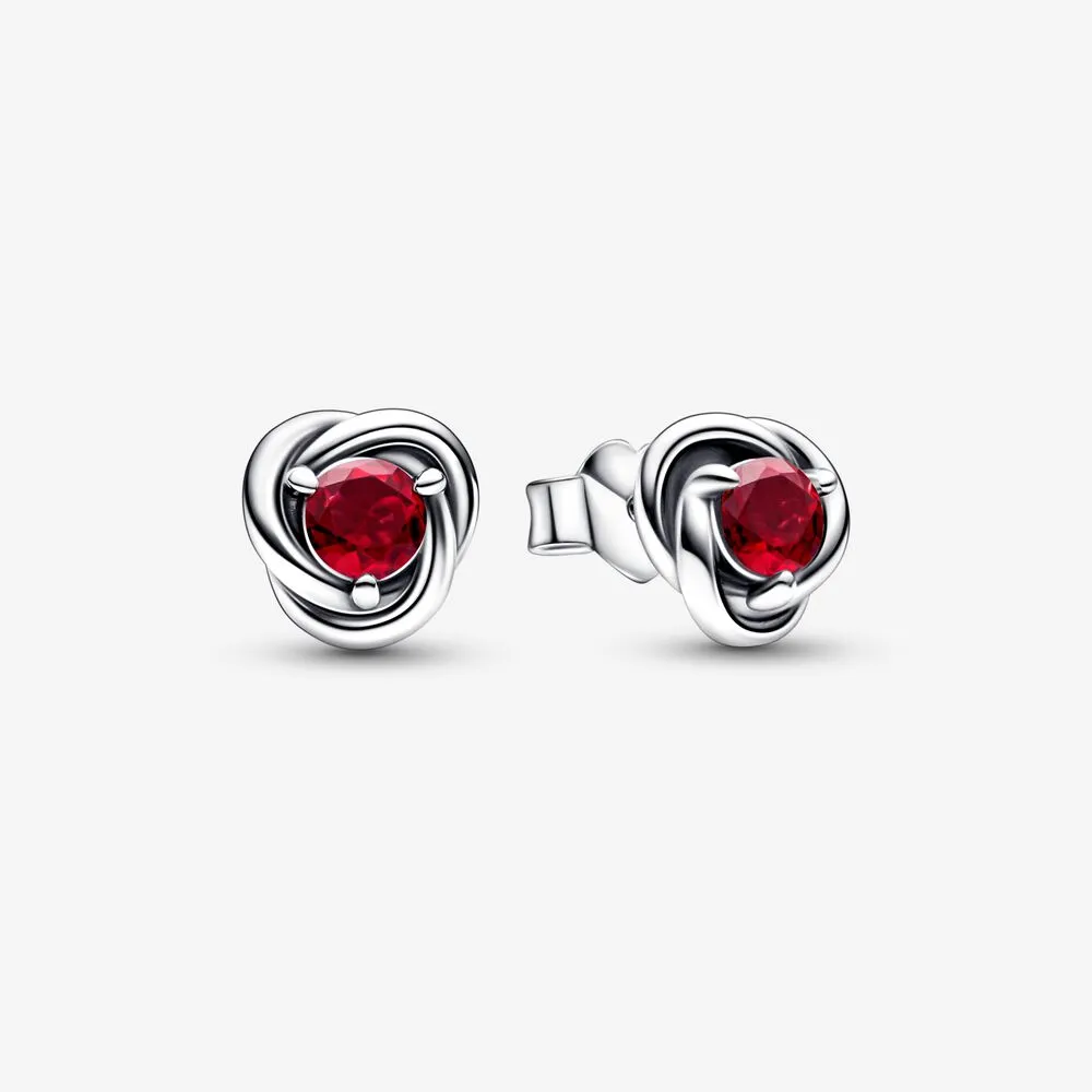 pandora july true red eternity circle stud earrings 292334c01