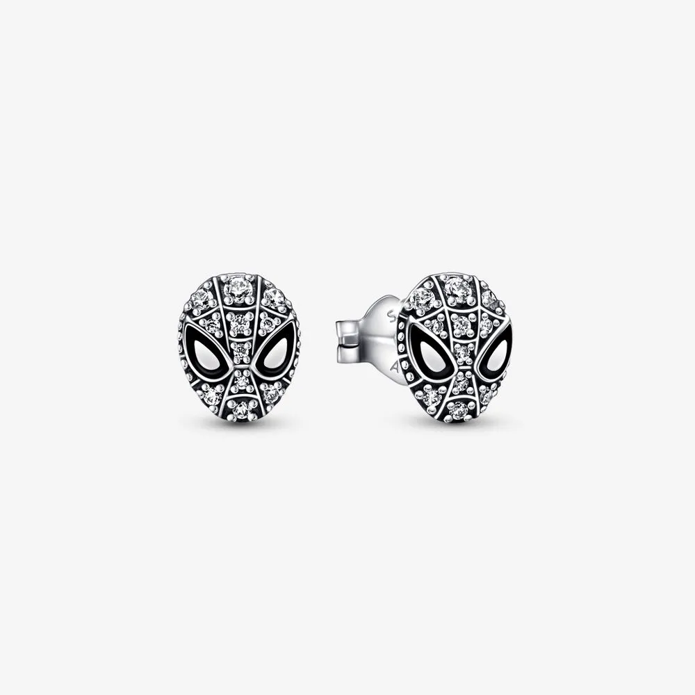 PANDORA Marvel Spider-Man Mask Pavé Stud Earrings - 292354C01