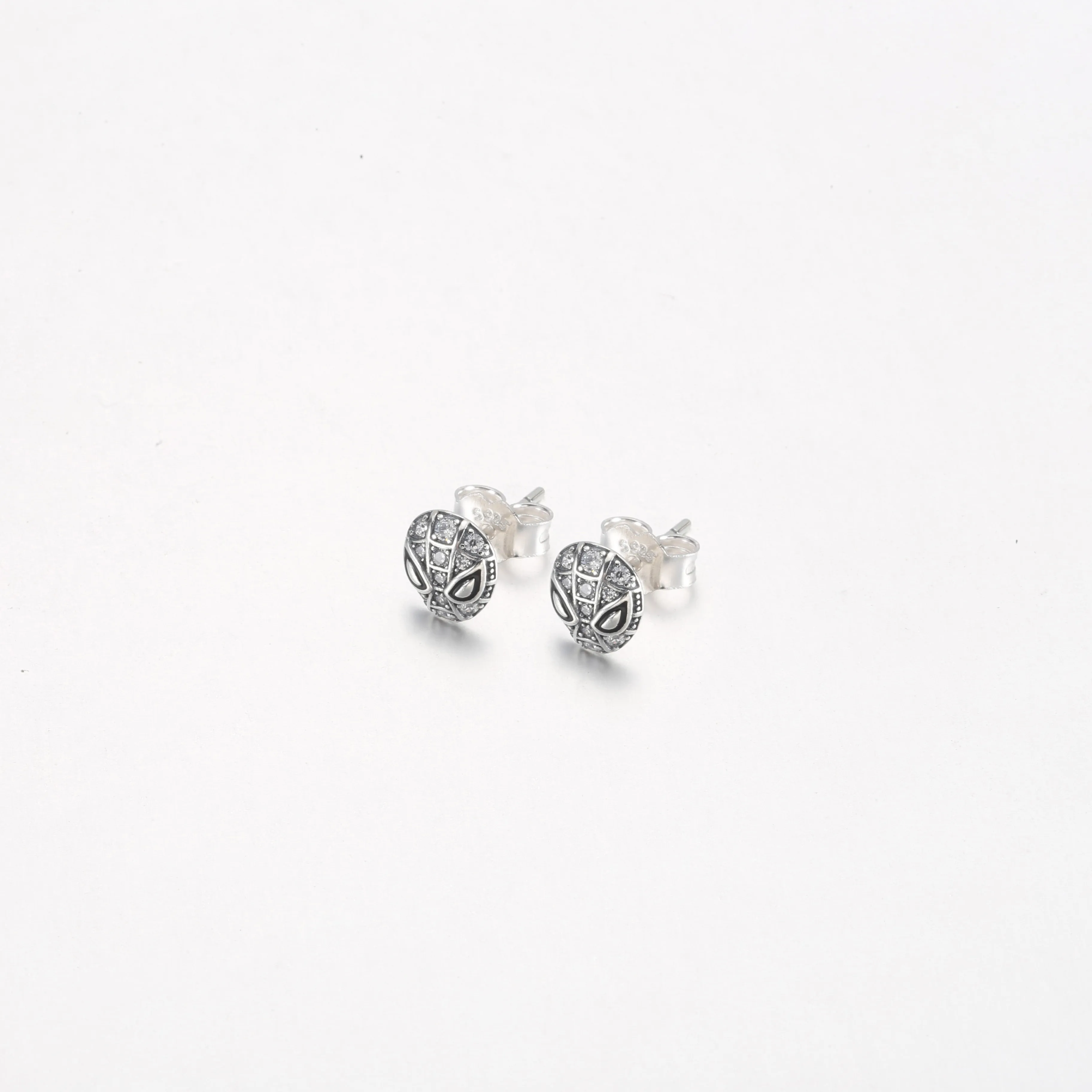 PANDORA Marvel Spider-Man Mask Pavé Stud Earrings - 292354C01