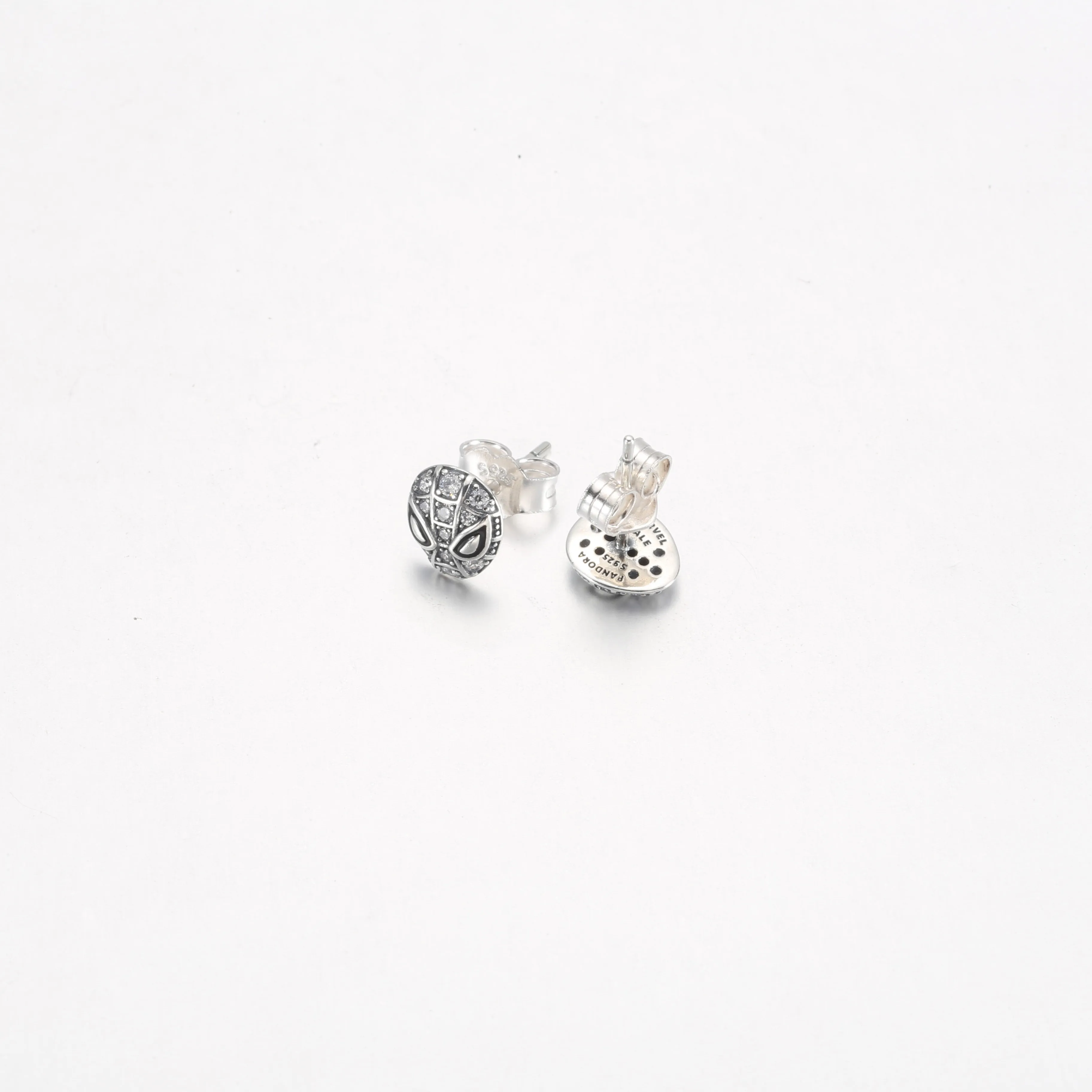 PANDORA Marvel Spider-Man Mask Pavé Stud Earrings - 292354C01