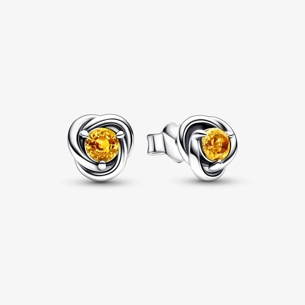 PANDORA November Honey Eternity Circle Stud Earrings - 292334C04