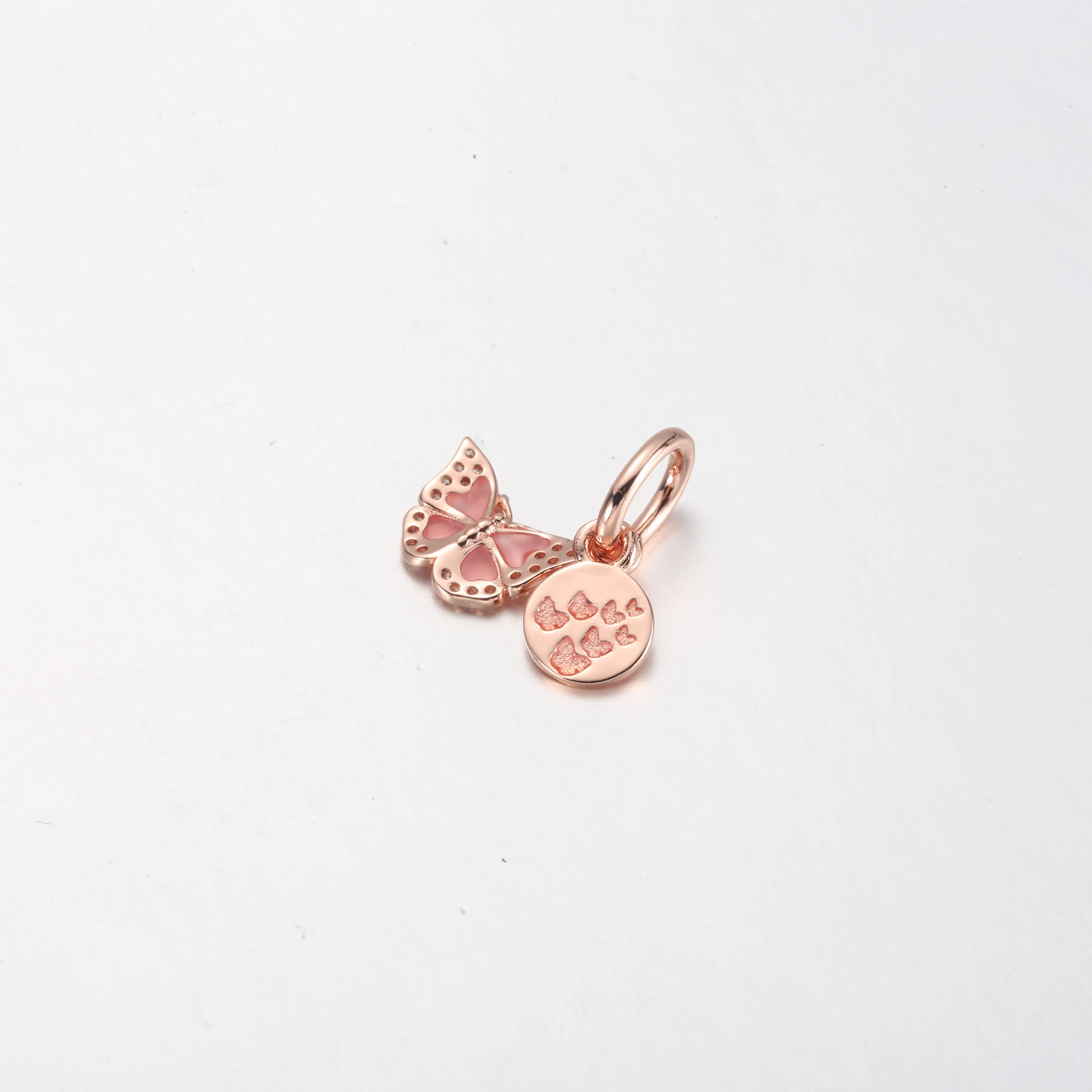 PANDORA Pink Butterfly & Quote Double Dangle Charm - 782555C01