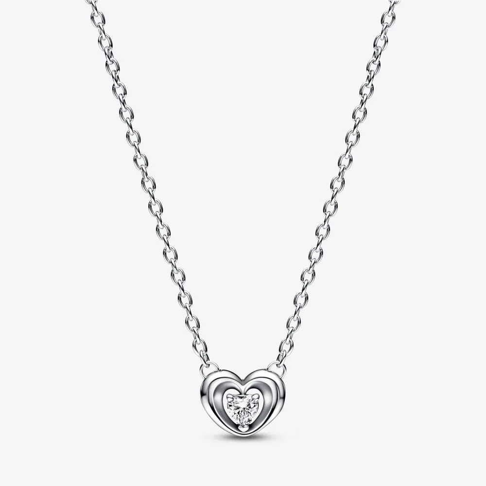 pandora radiant heart floating stone pendant collier necklace 392494c01