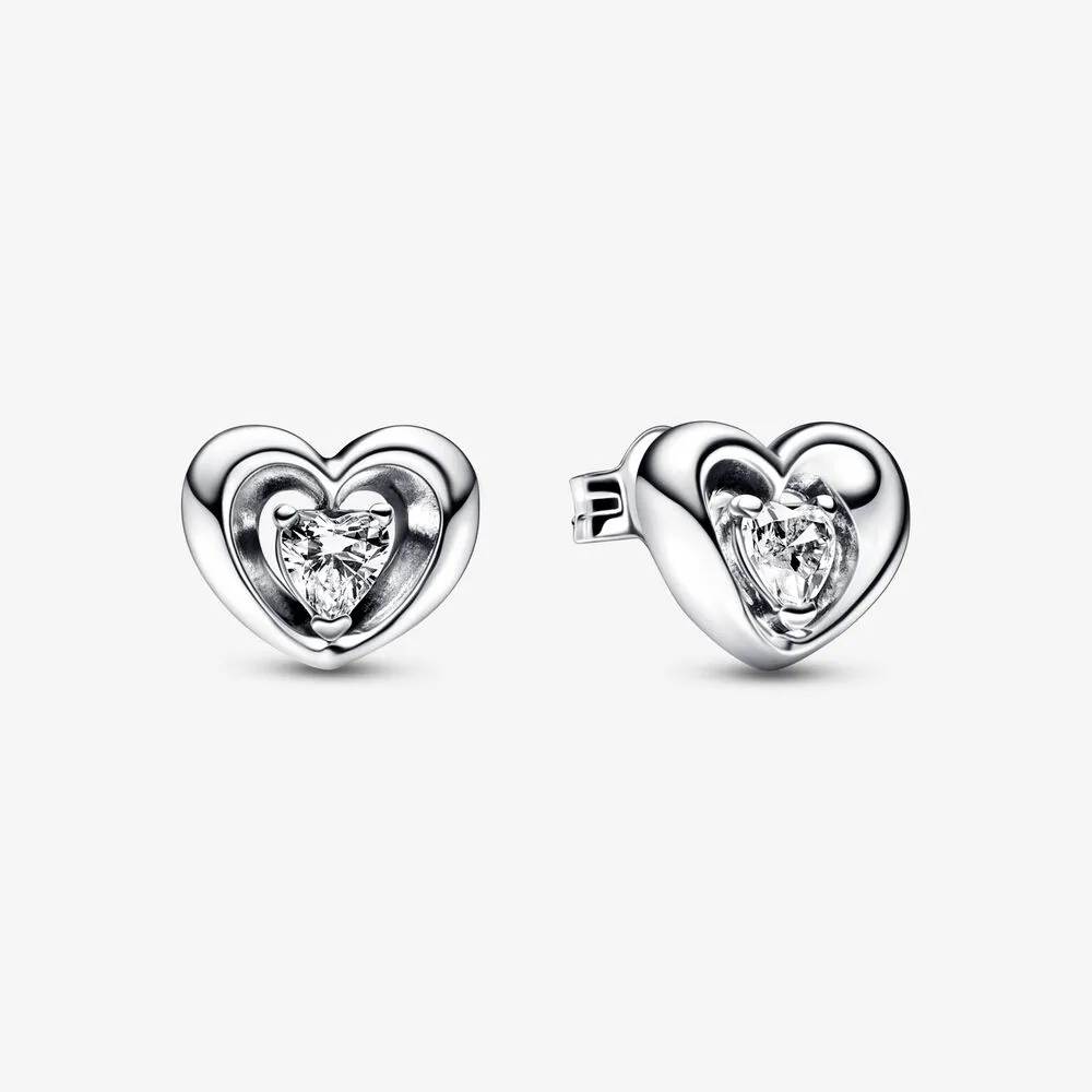 PANDORA Radiant Heart & Floating Stone Stud Earrings - 292500C01