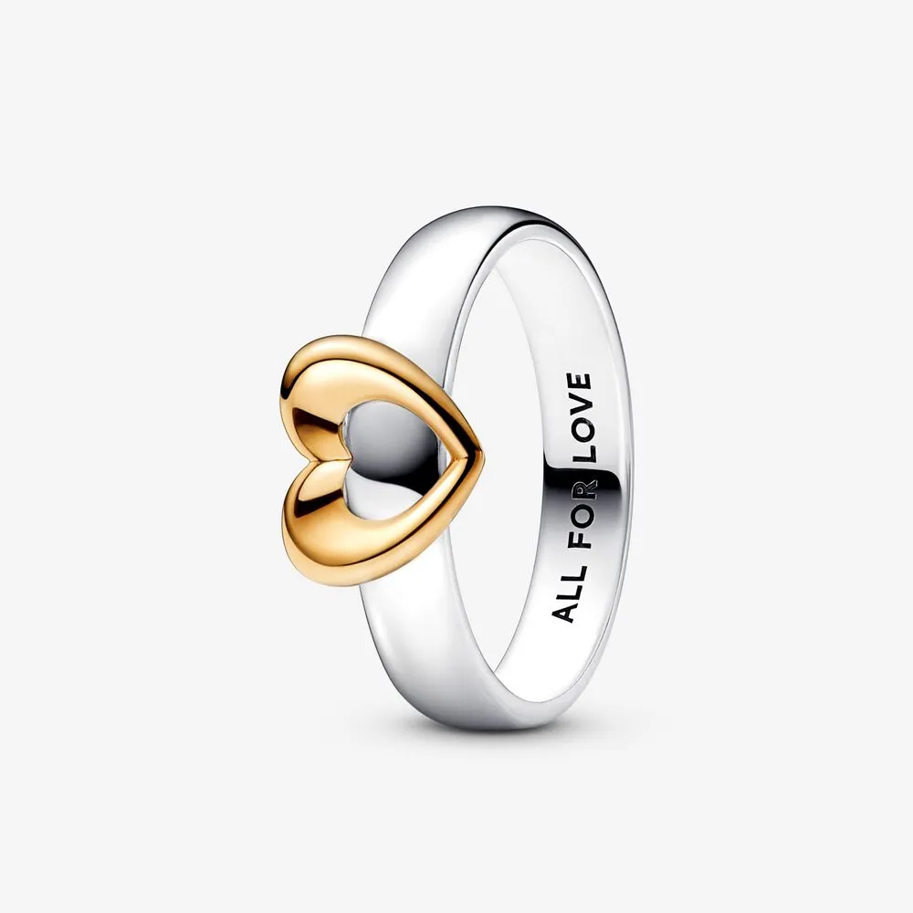 PANDORA Radiant Two-tone Sliding Heart Ring - 162504C00