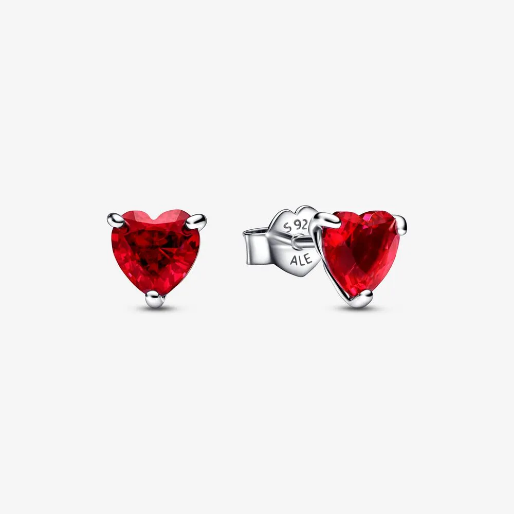 pandora red heart stud earrings 292549c01