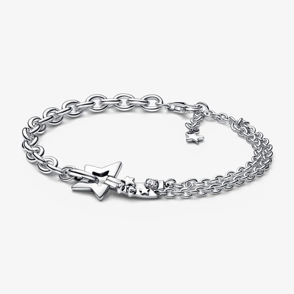 pandora shooting star double chain bracelet 592409c01