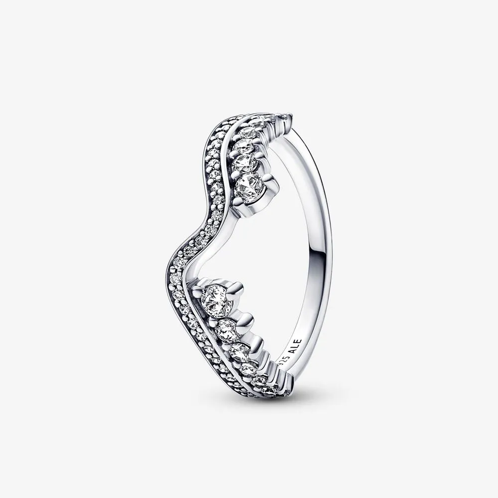 PANDORA Sparkling Asymmetric Wave Ring - 192543C01