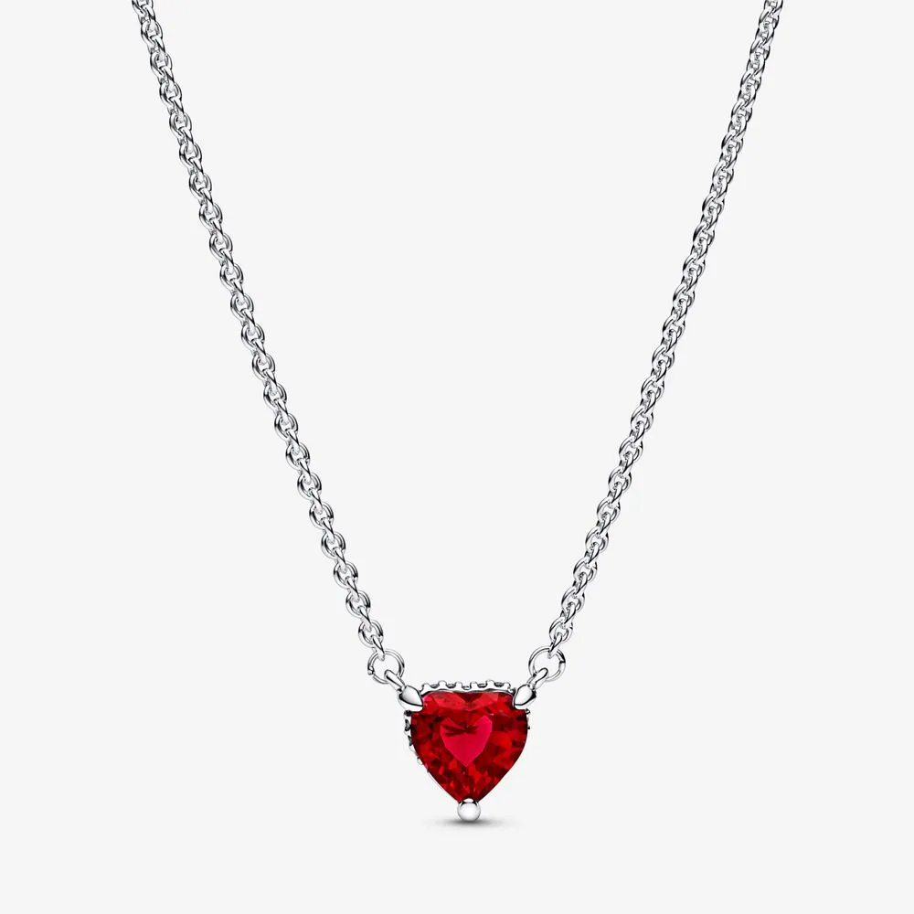 pandora sparkling heart halo pendant collier necklace 392542c01