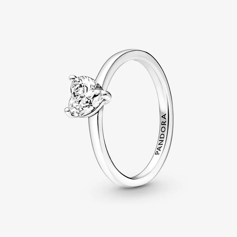 pandora sparkling heart solitaire ring 191165c01