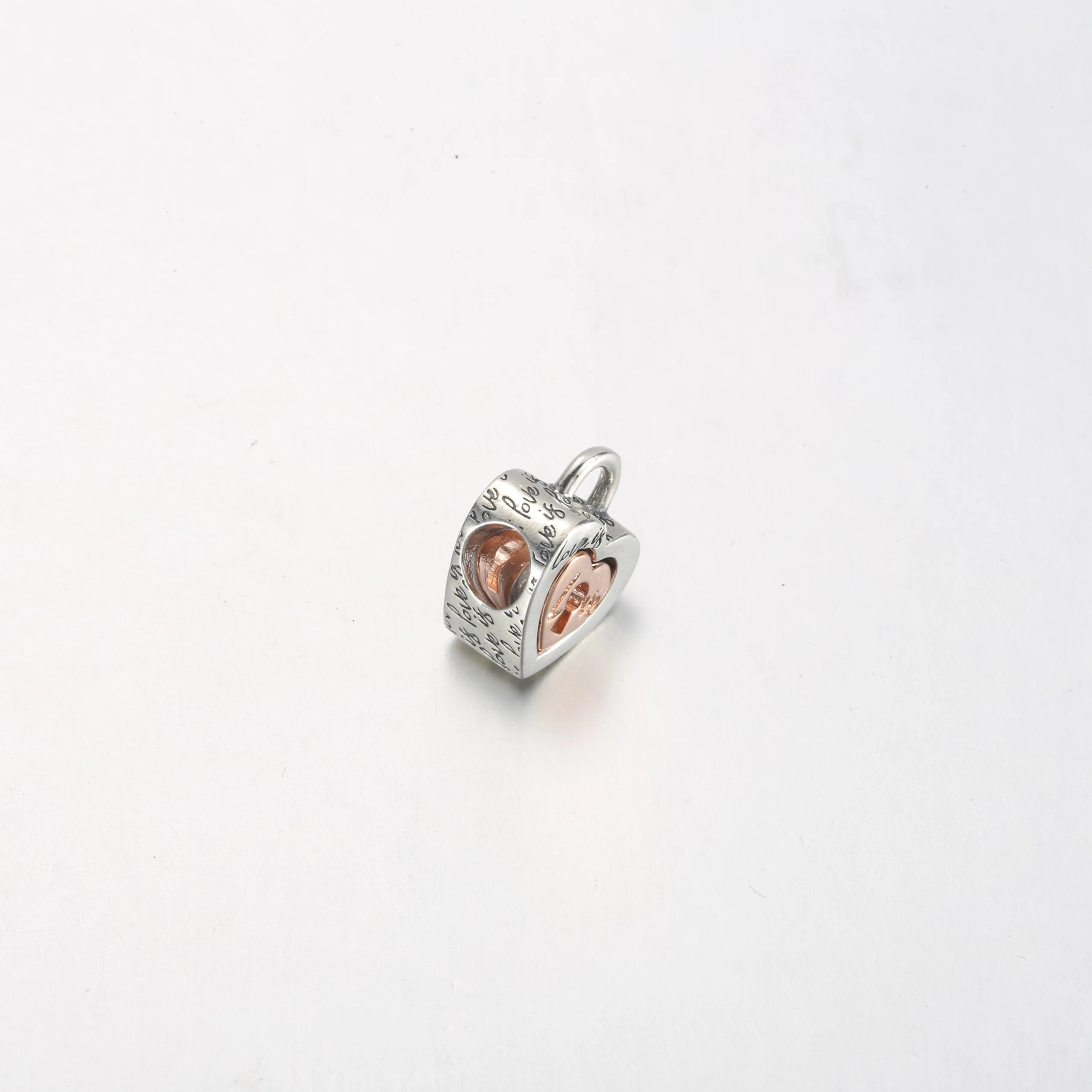 PANDORA Two-tone Padlock Splittable Heart Charm - 782505C00