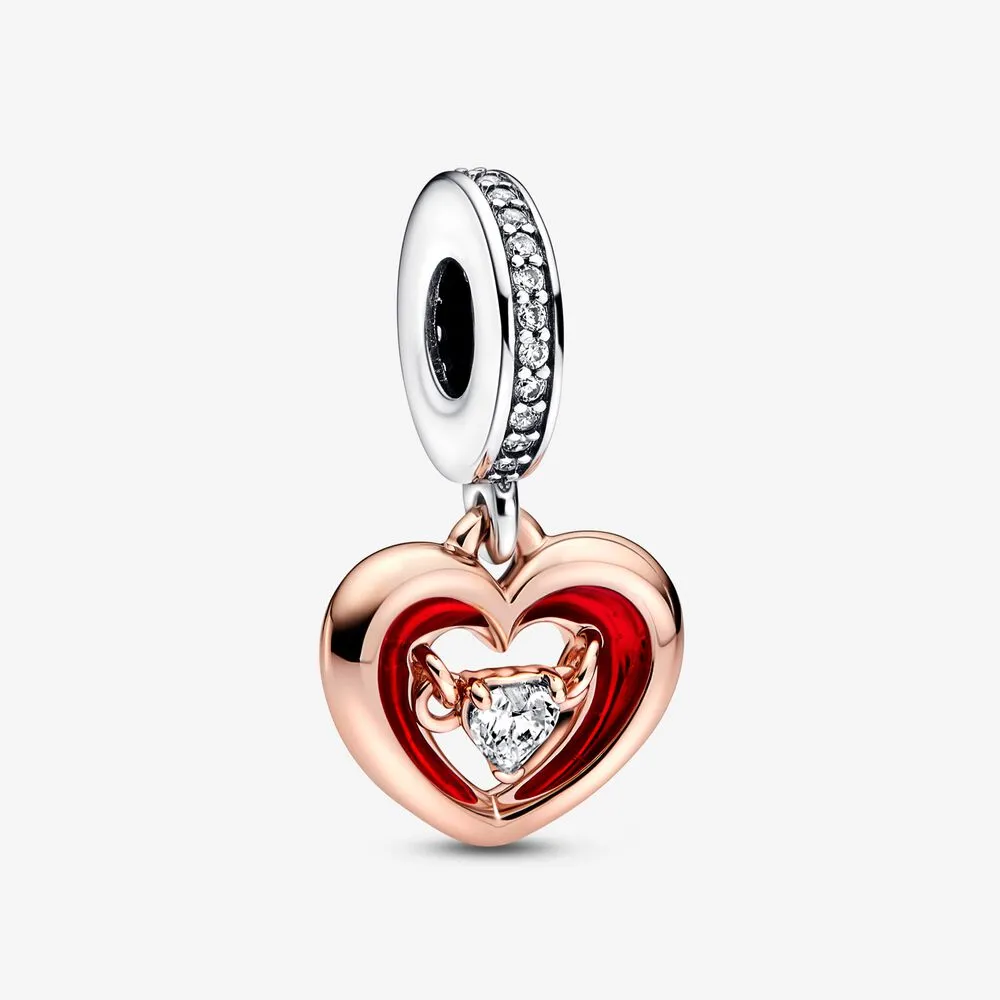 pandora twotone radiant heart dangle charm 782450c01