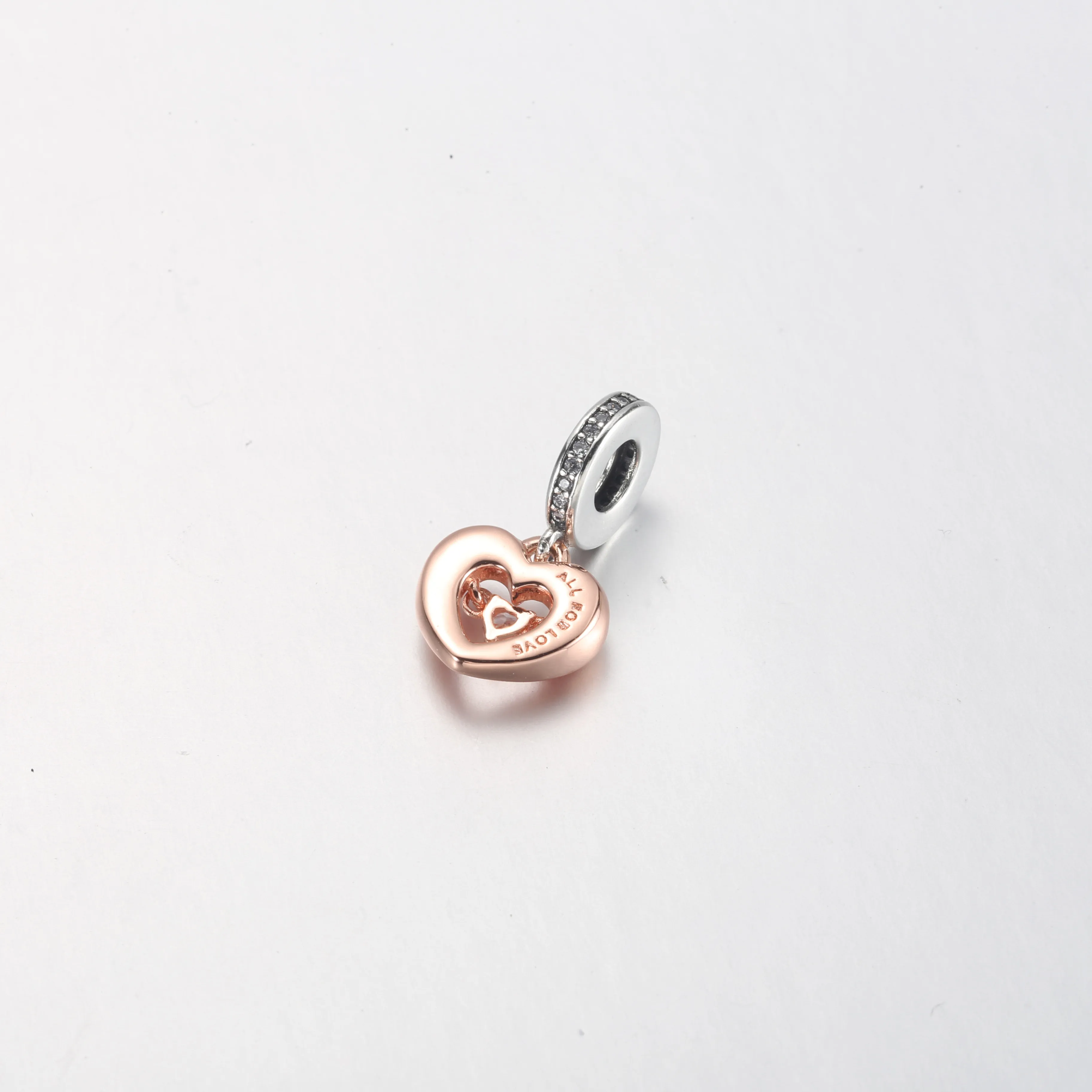 PANDORA Two-tone Radiant Heart Dangle Charm - 782450C01