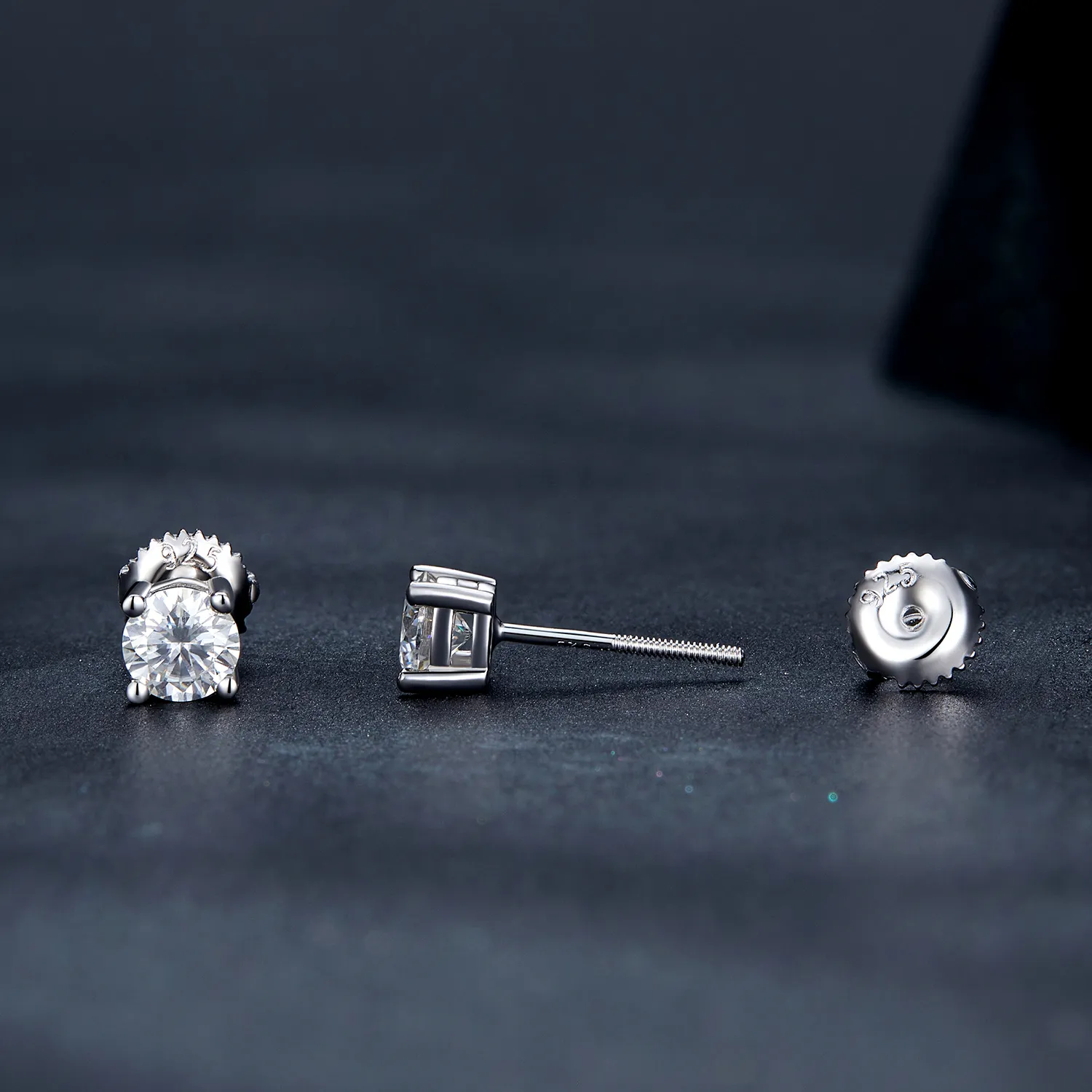 Pandora Style 0.5 Carat Four Claw Moissanite Stud Earrings - MSE003-S