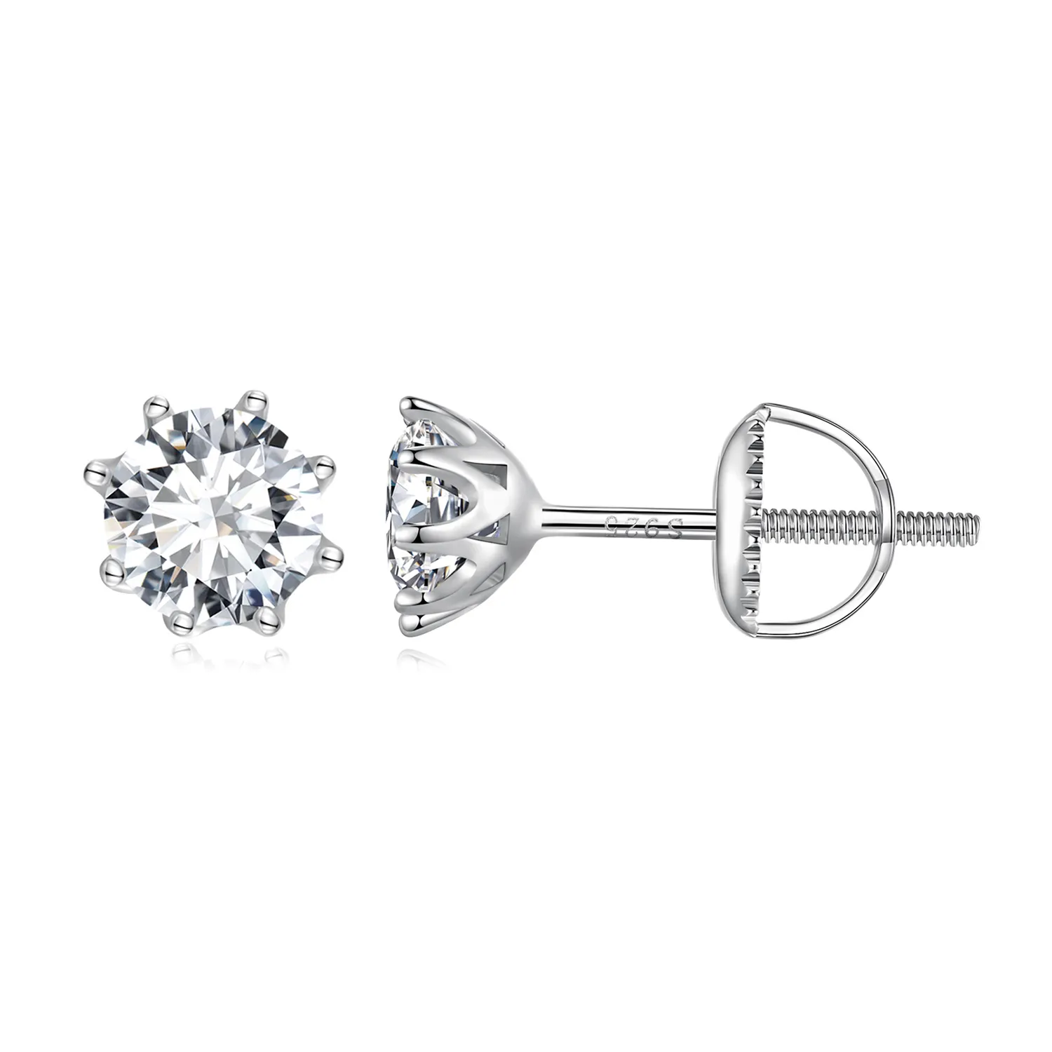 pandora style 1 carat moissanite stud earrings mse019l