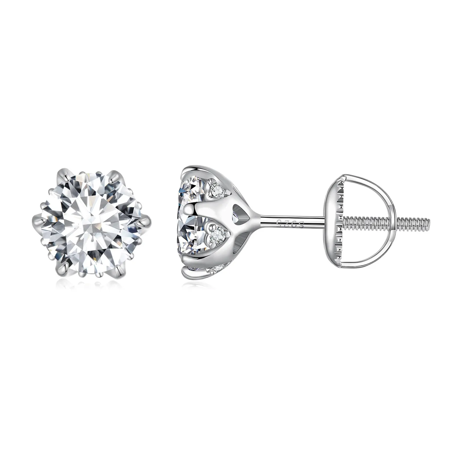 pandora style 1 carat moissanite stud earrings mse020l