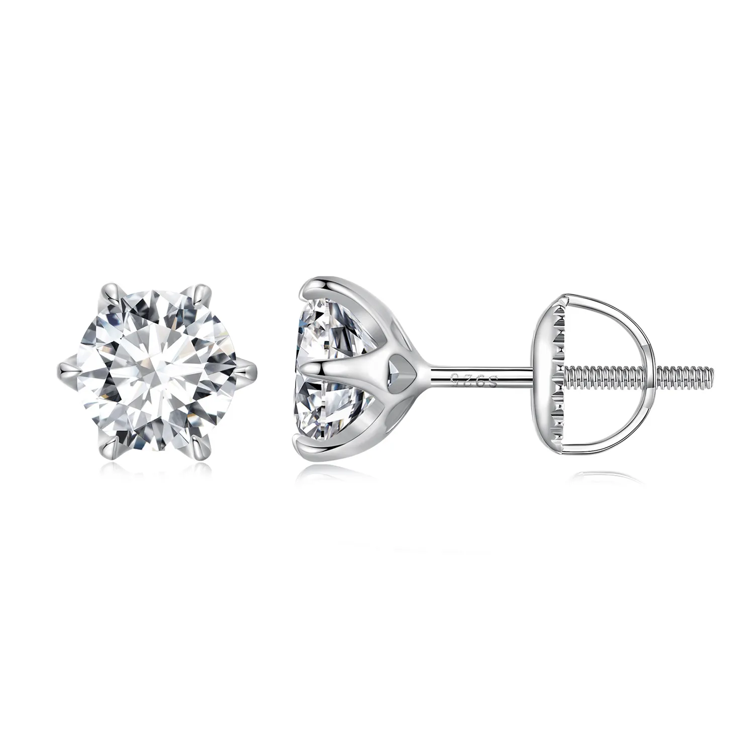 pandora style 1 carat moissanite stud earrings mse021s