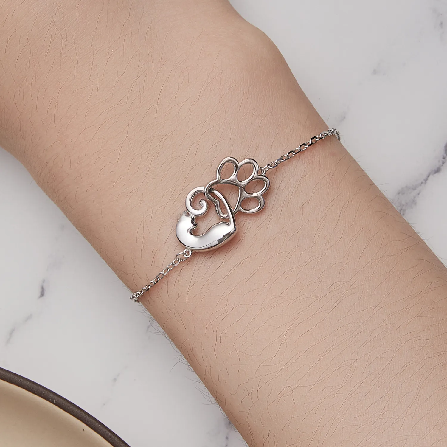 Pandora Style Cute Cat Bracelet - SCB253