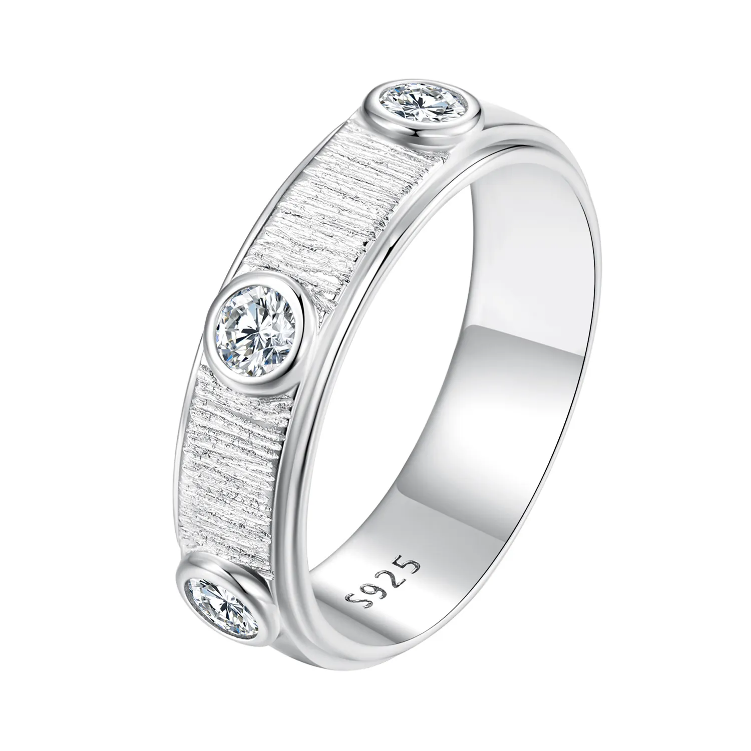 Pandora Style Delicate Moissanite Band Ring For Man - MSR032