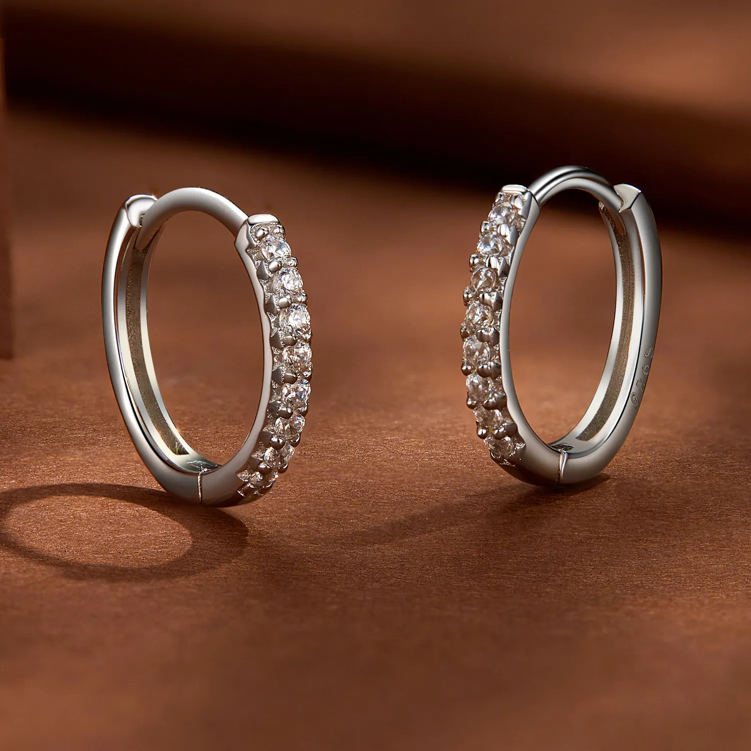 Pandora Style Fine Moissanite Hoops Earrings - MSE022