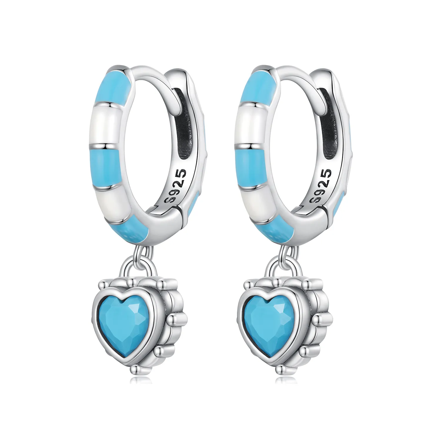 pandora style heartshaped hoops earrings sce1594