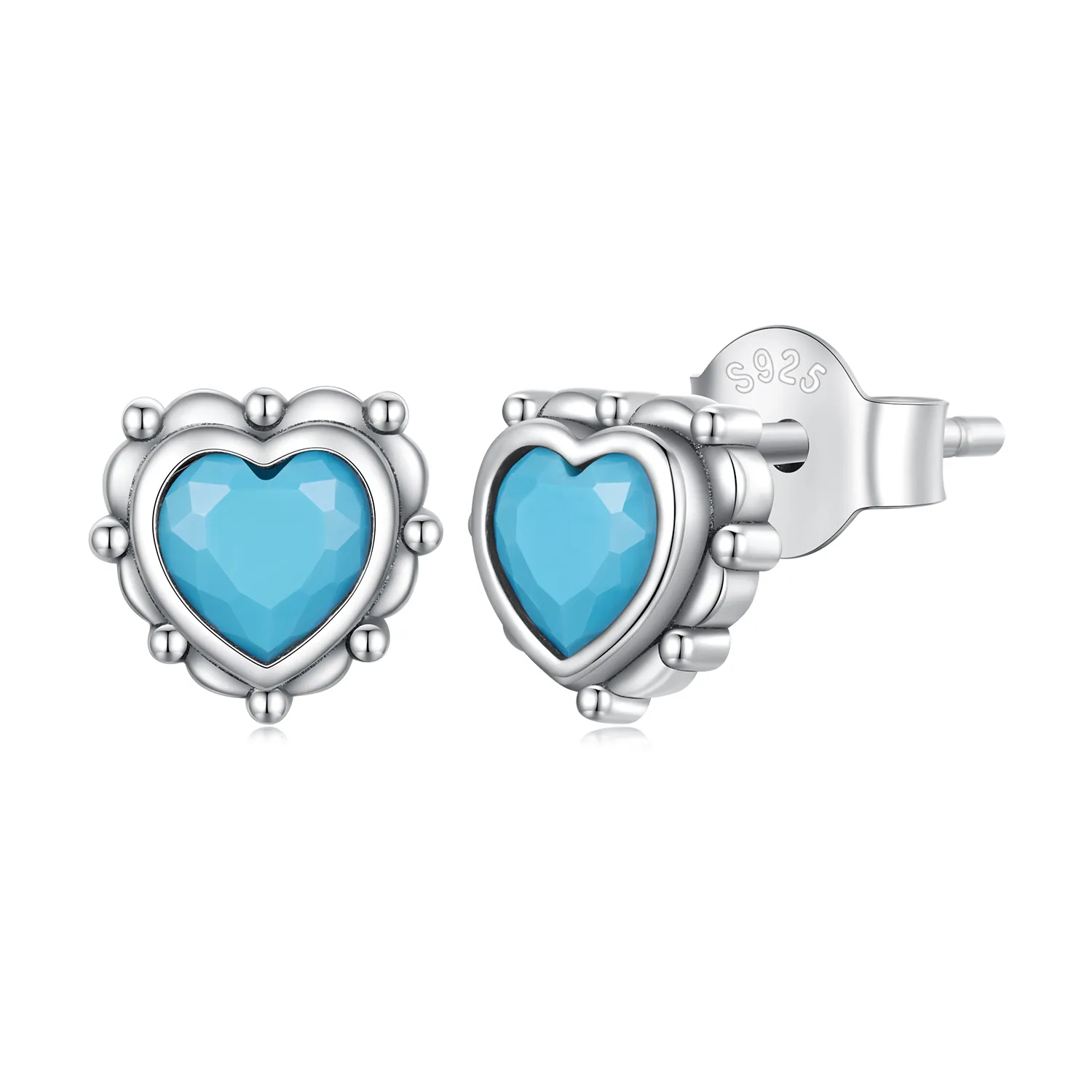 pandora style heartshaped stud earrings sce1592