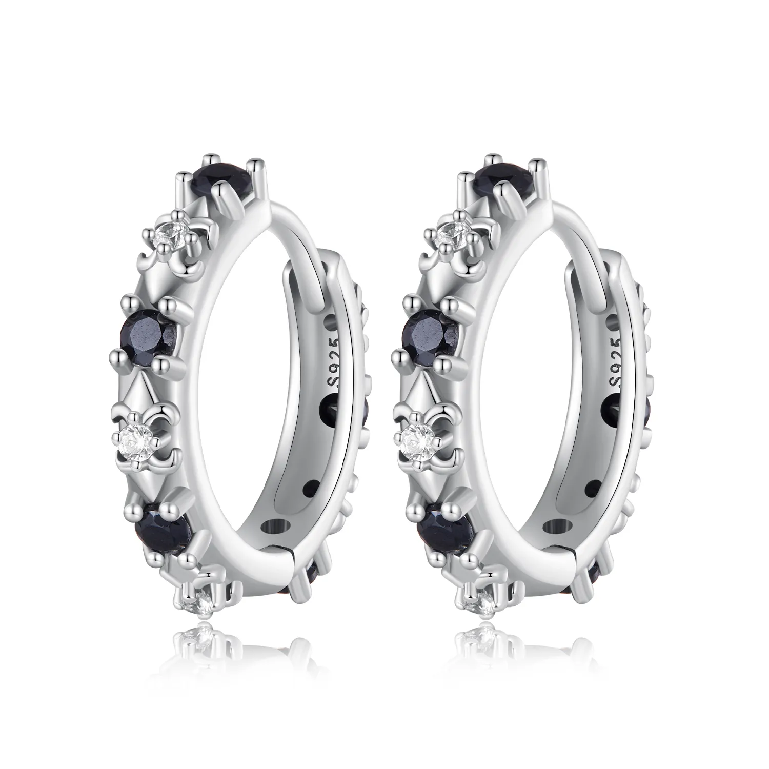 pandora style iris hoops earrings sce1605bk