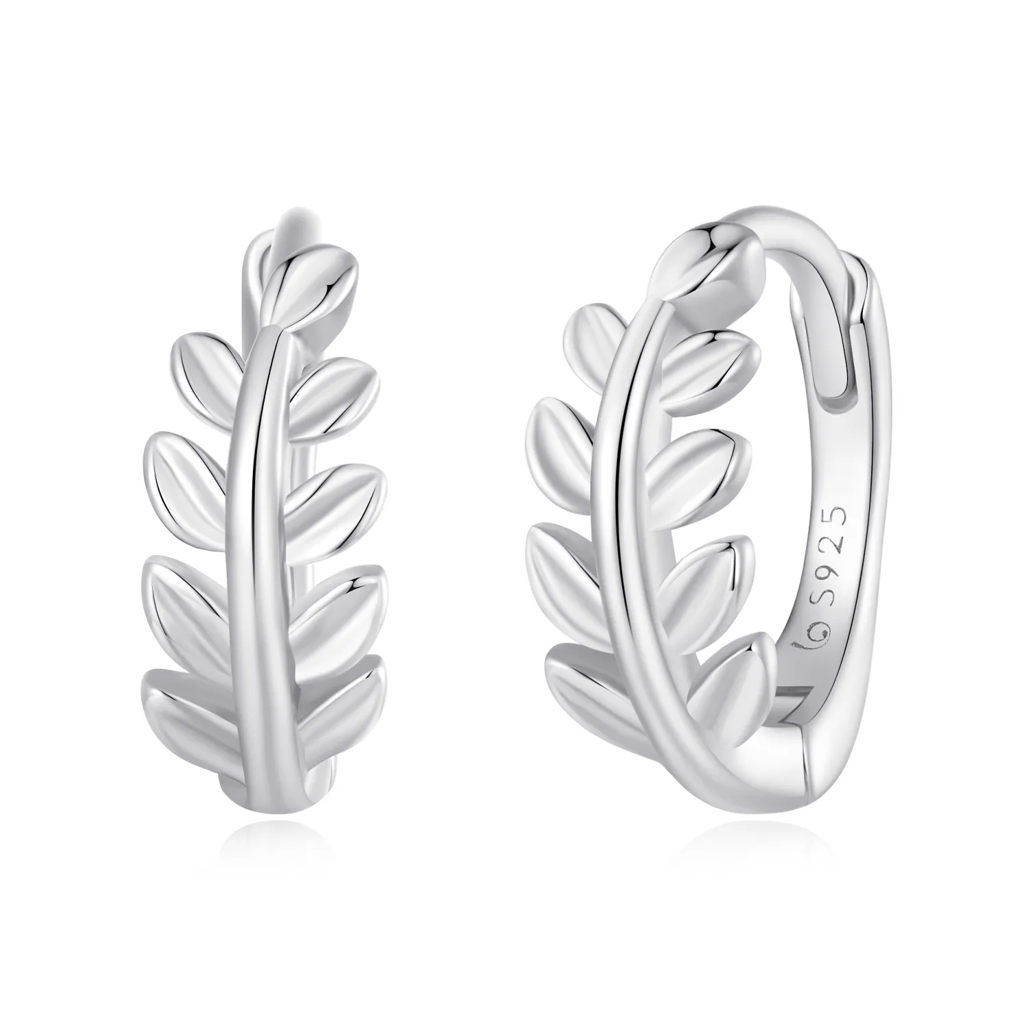 pandora style leaves hoops earrings bse500a