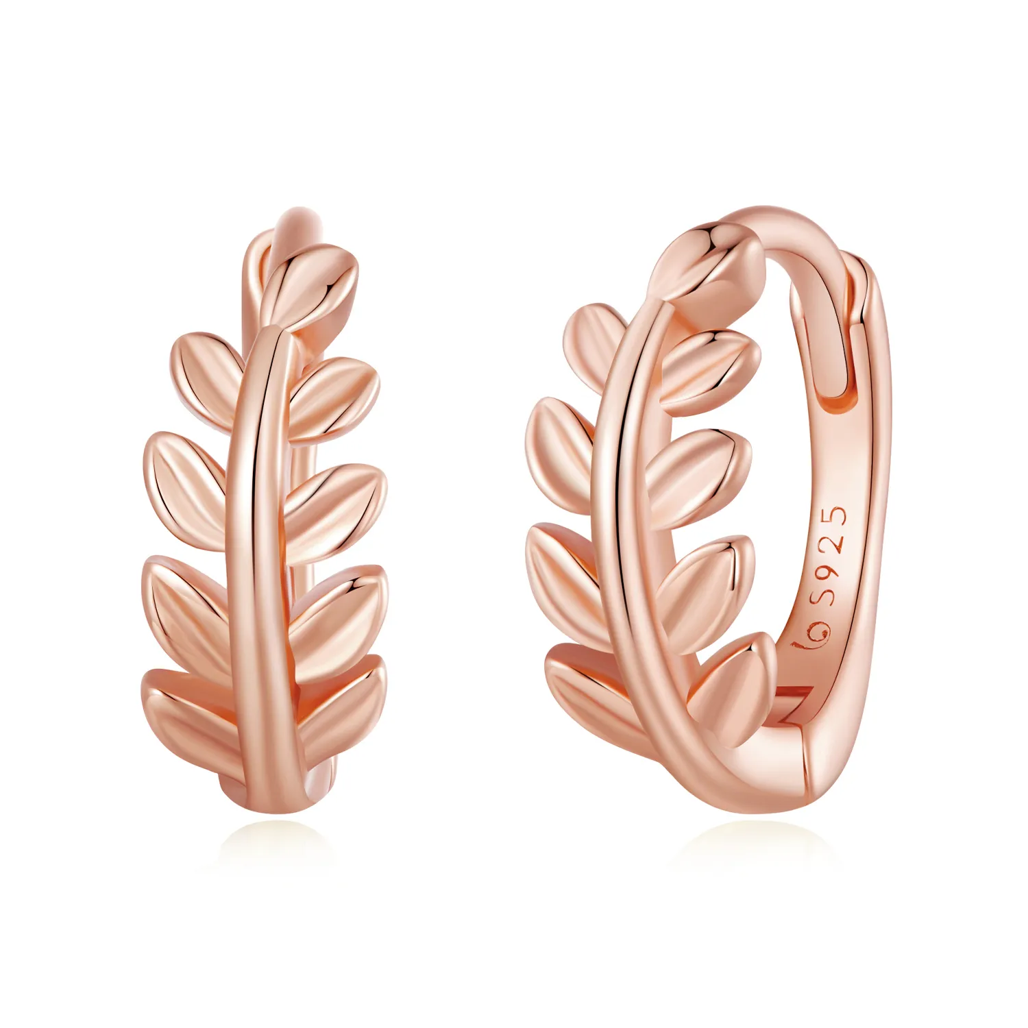 pandora style leaves hoops earrings bse500c