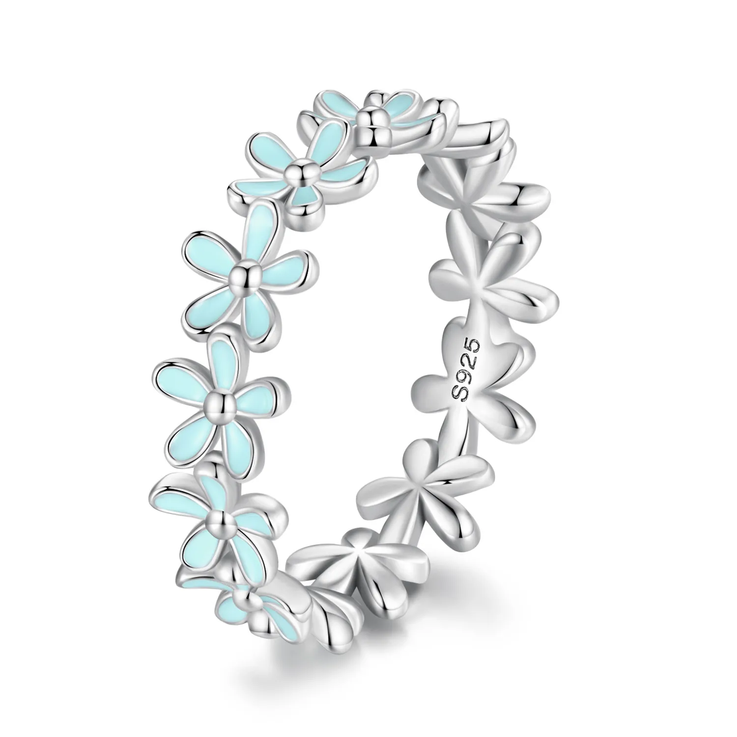 Pandora Style Little Blue Flower Ring - SCR931