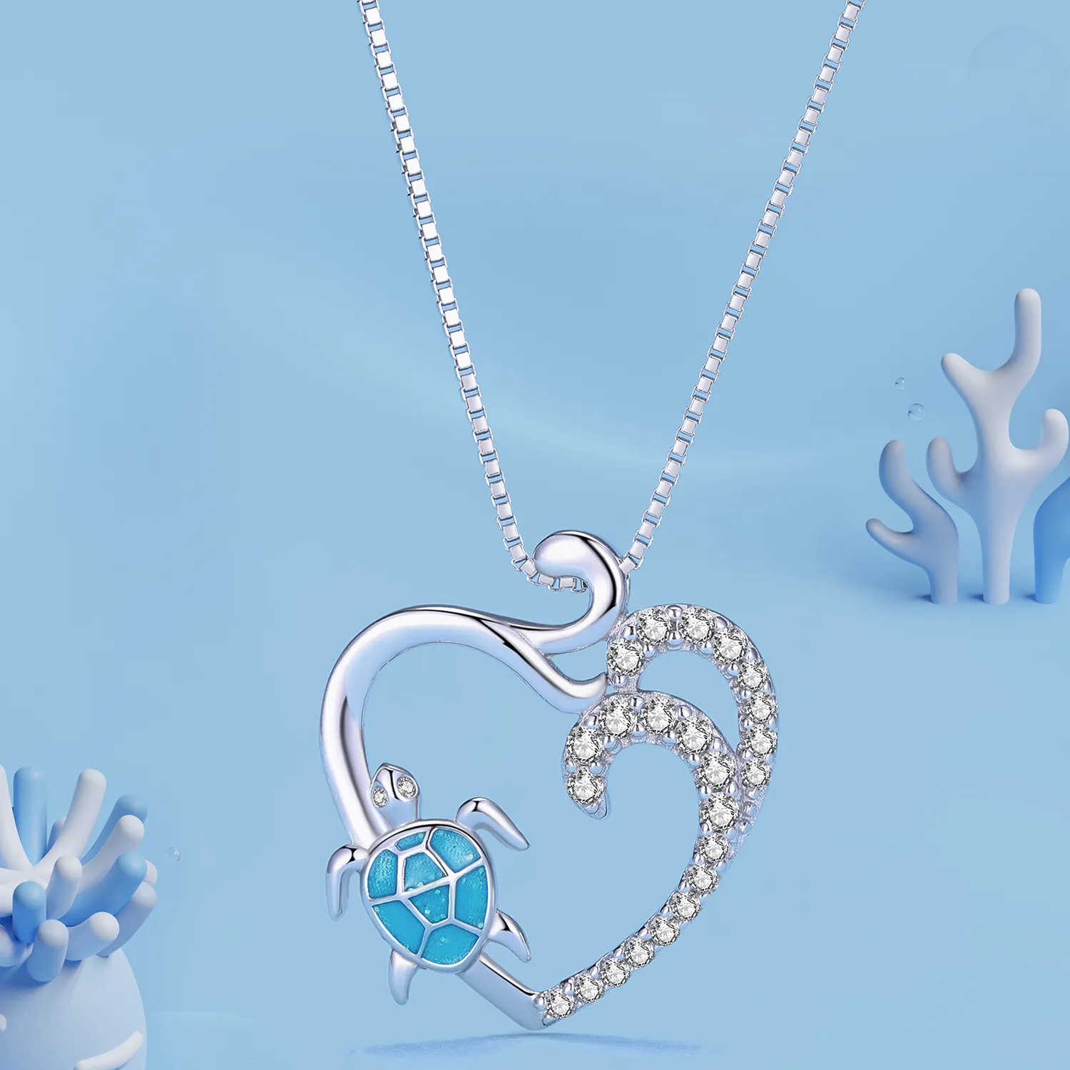 Pandora Style Necklace with Sea Turtle - SCN499