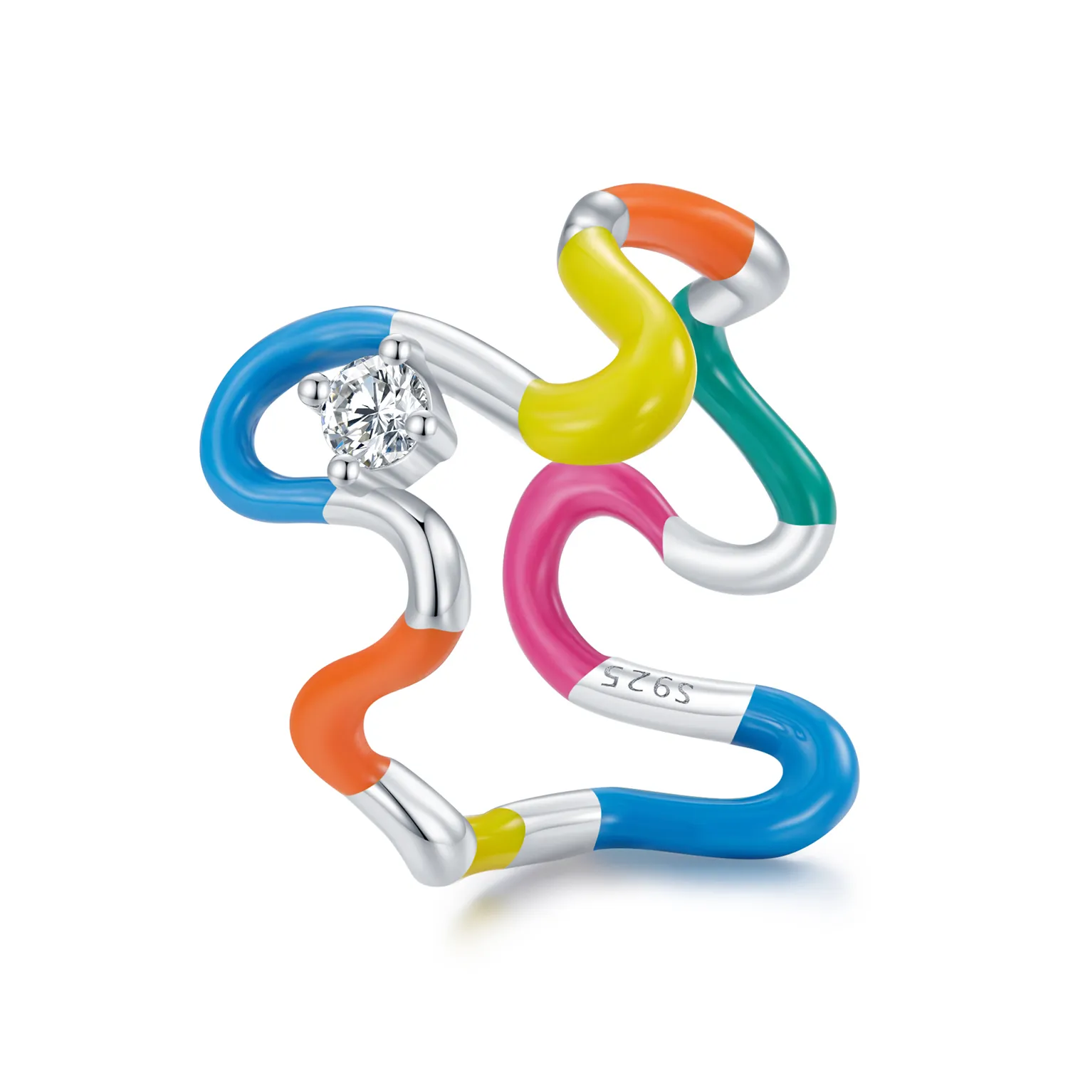 Pandora Style Rainbow Irregular Ring - SCR940