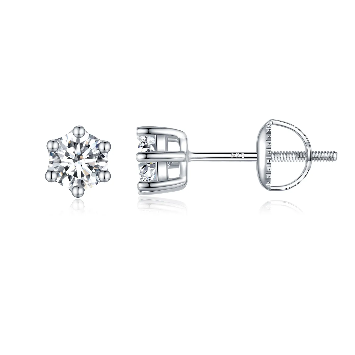 pandora style shiny zircon stud earrings bse6154l