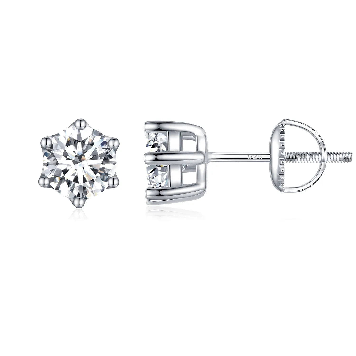 pandora style shiny zircon stud earrings bse6155l