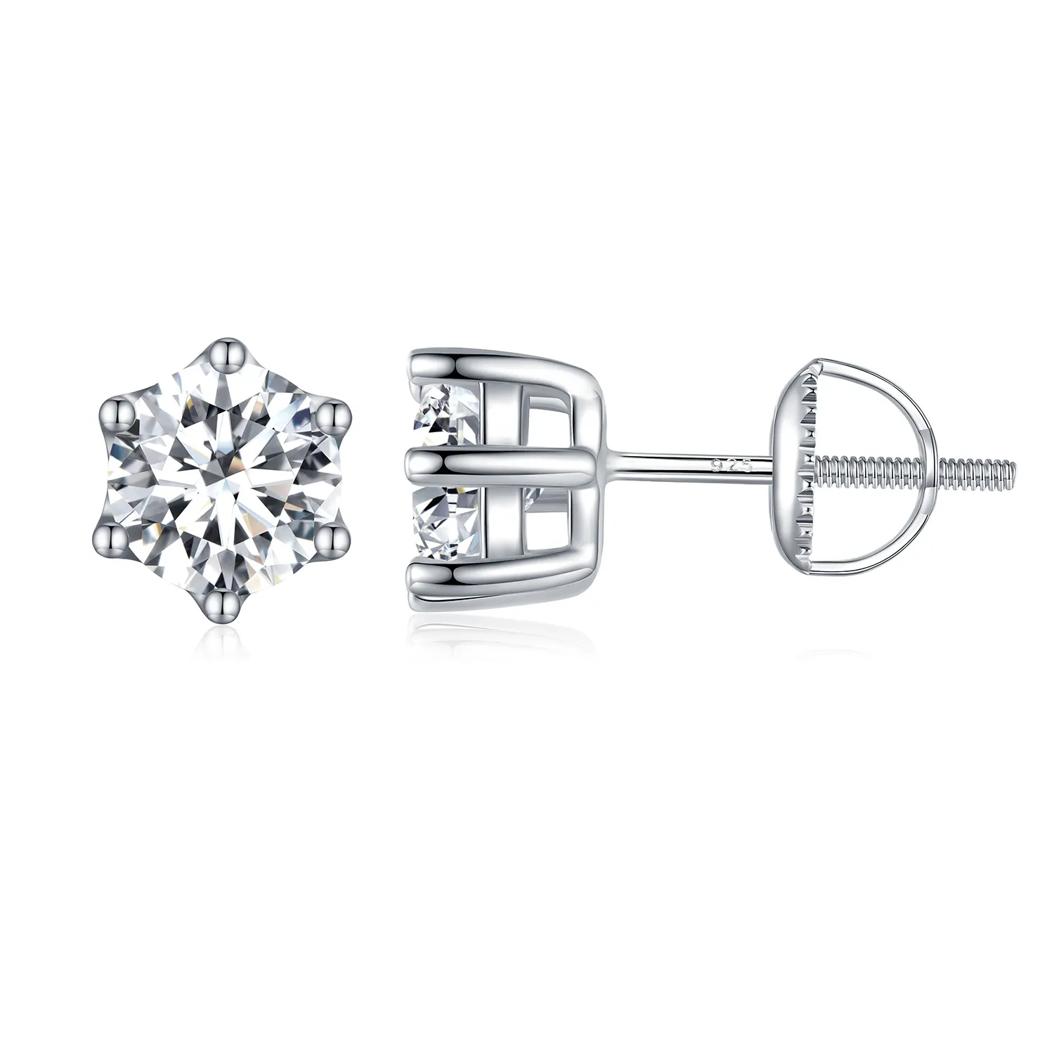 pandora style shiny zircon stud earrings bse6156l