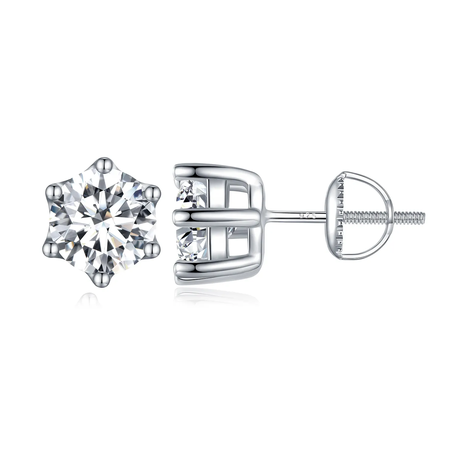 Pandora Style Shiny Zircon Stud Earrings - BSE615-7L