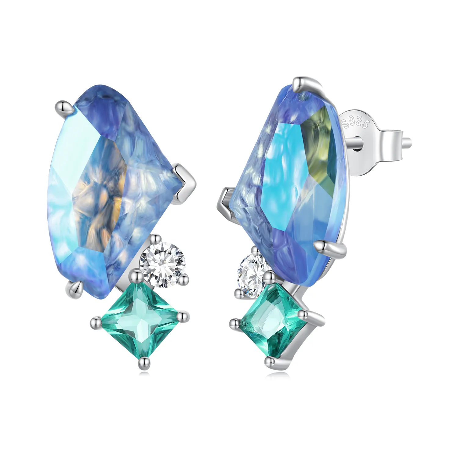 pandora style summer main stone stud earrings bse839