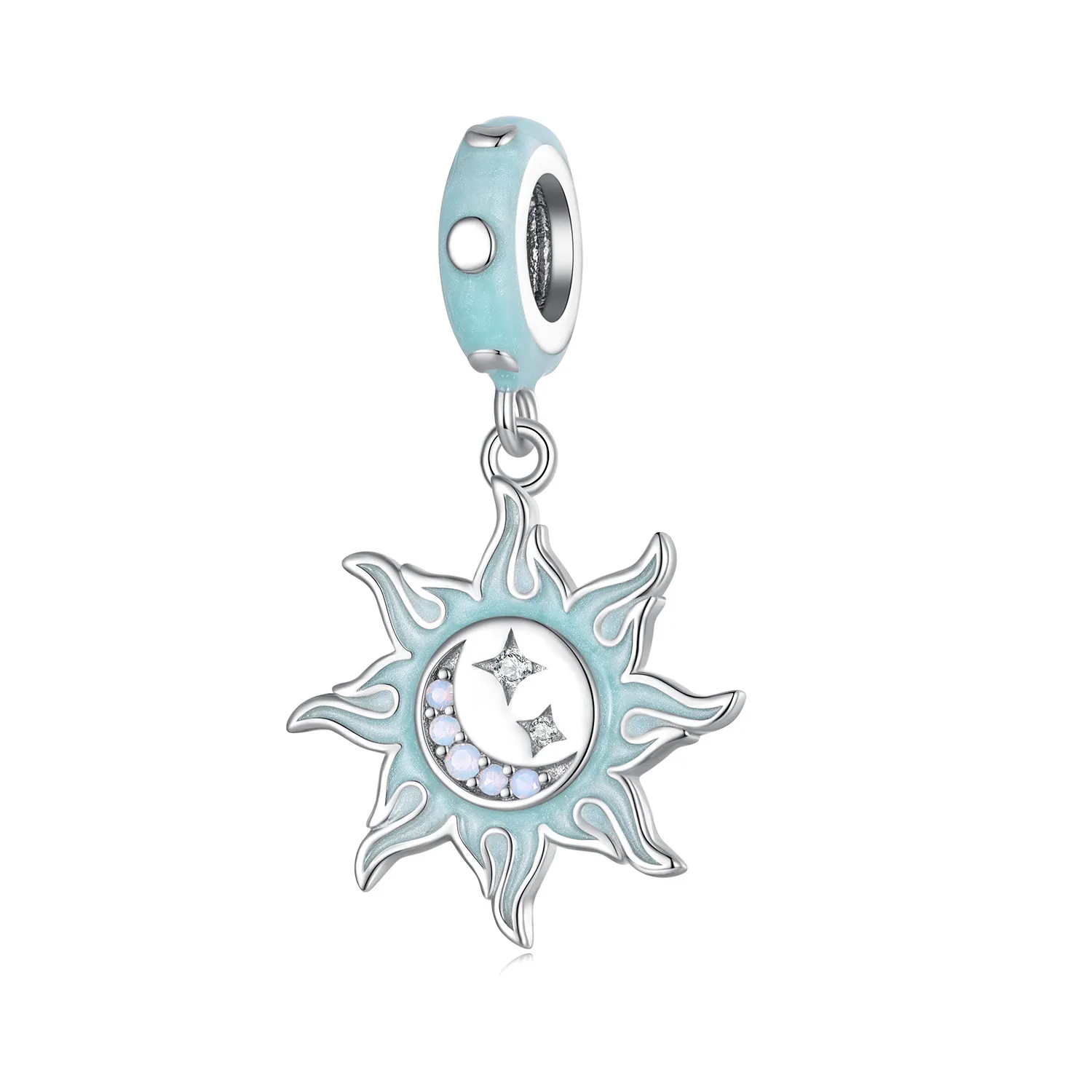 pandora style sun and moon pendant charm bsc855